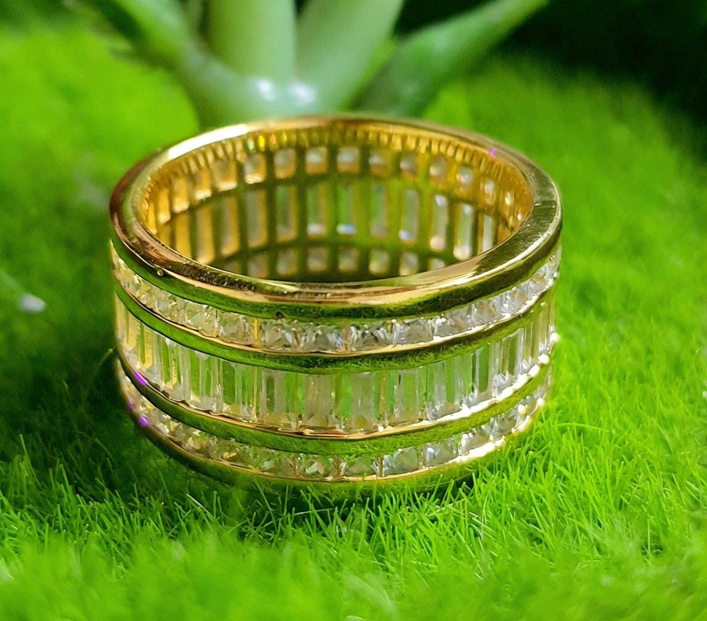 2Ct Baguette Brilliant Cut Diamond Women's Engagement Anniversary Wedding Band Ring 14K Yellow Gold Finish, Birthday Gift, Ring For Her