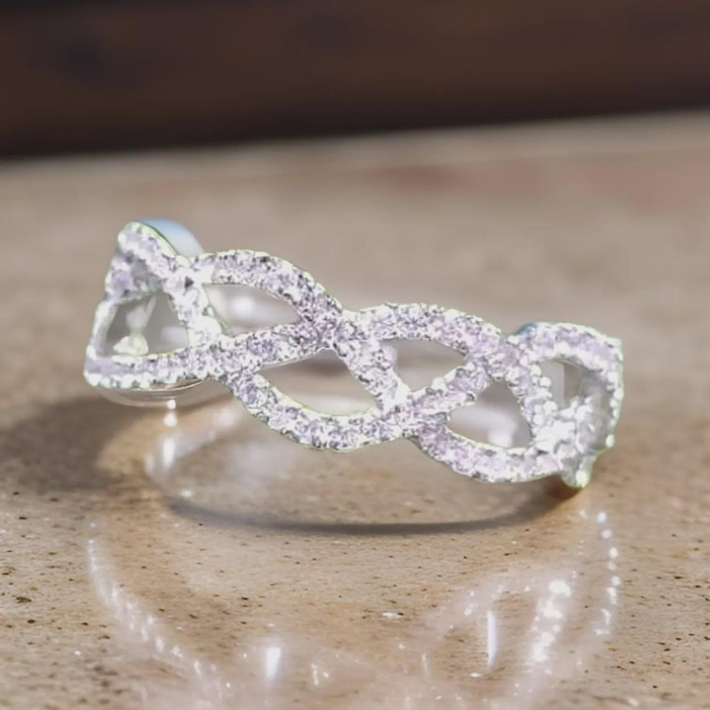 1.50Ct Round Cut Simulated Diamond Wedding Engagement Criss Cross Band Women's Engagement Ring 14K White Gold Plated 925 Silver