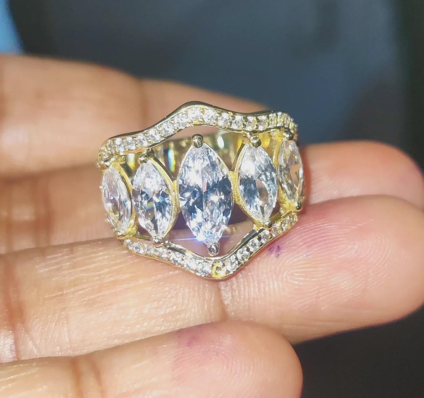 2Ct Marquise Cut Diamond Engagement Wedding Anniversary Women's Ring 14K Yellow Gold Over Engagement Ring Diamond Wedding Ring