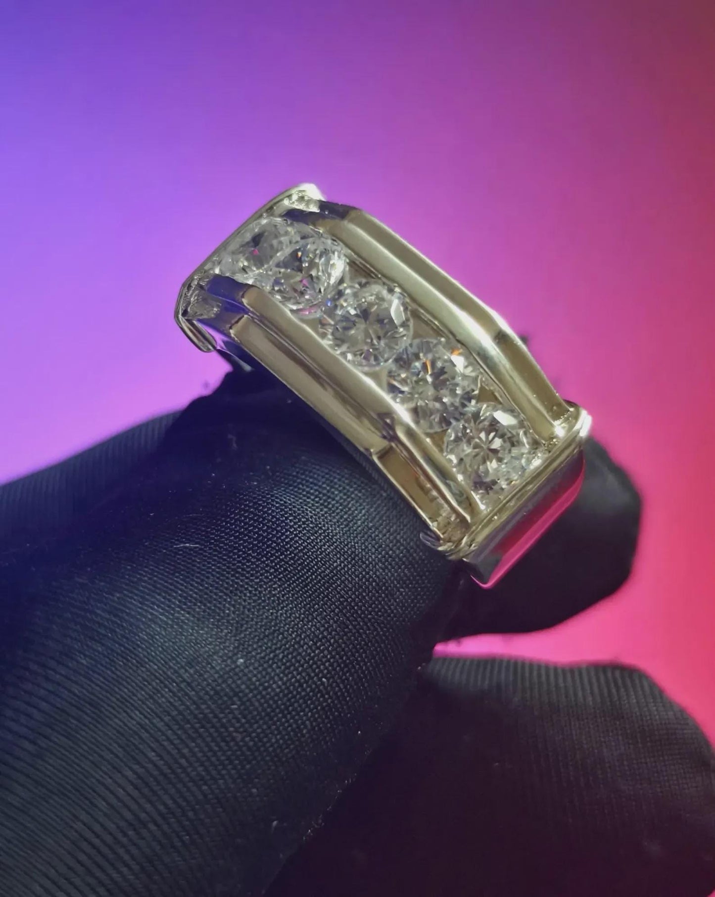 2Ct Moissanite Anniversary Band Ring Round Cut 14K White Gold Plated 925 Silver, Engagement Band Ring, For Wedding Ring