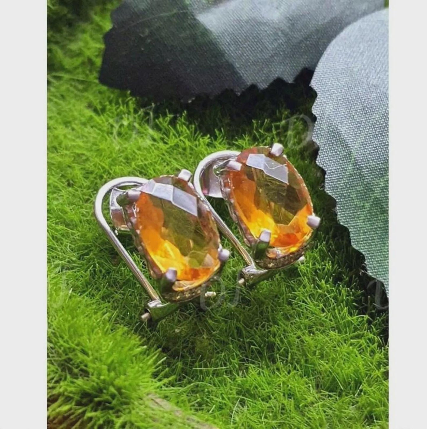 4Ct Oval Cut Drop Earrings Yellow Citrine Earring 14K White Gold Plated Women's Earrings 4 Prongs, Anniversary & Birthday Gift for Her