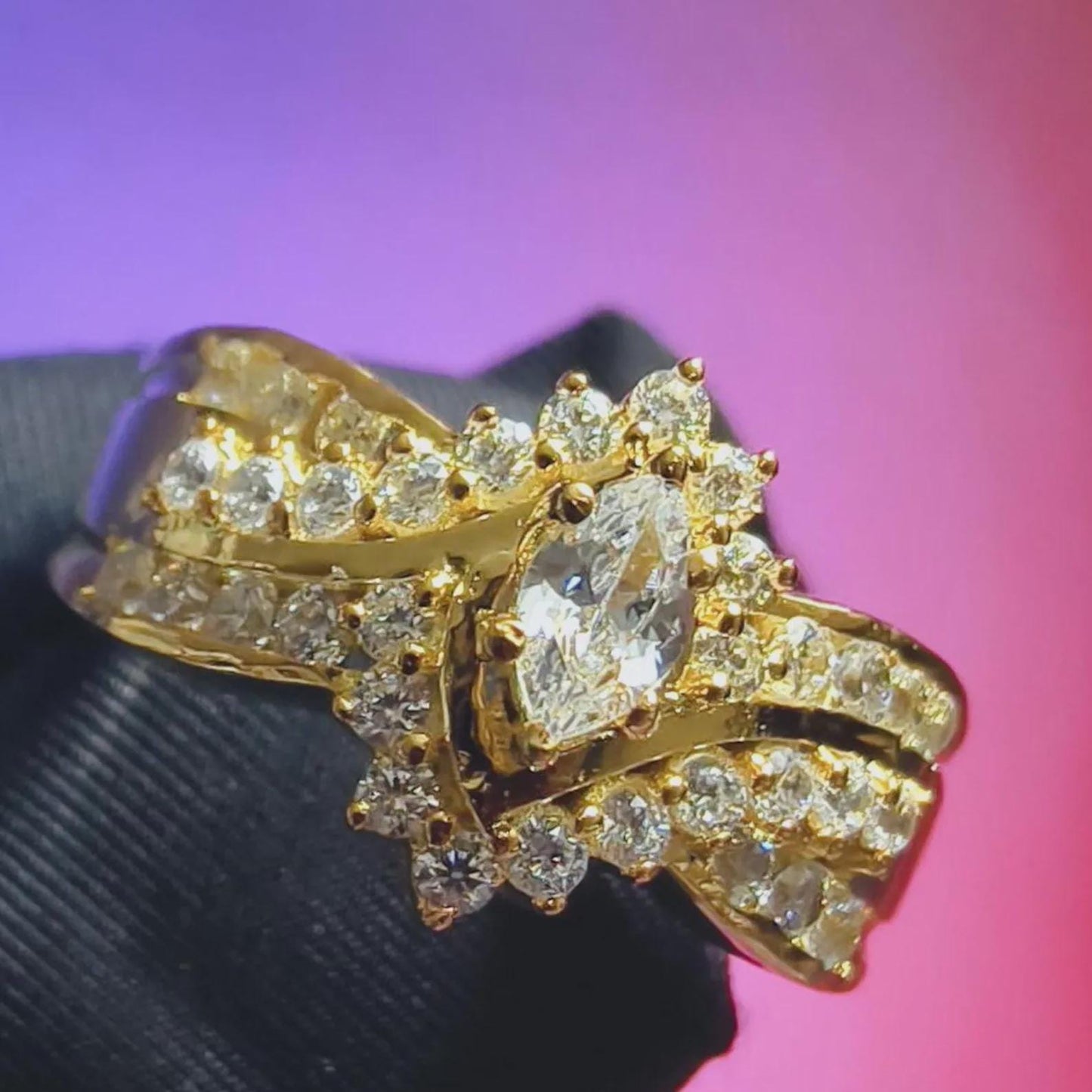 2Ct Marquise Cut Simulated White Diamond Wedding Engagement Anniversary Ring 14k Yellow Gold Plated- 925 Silver, Gift