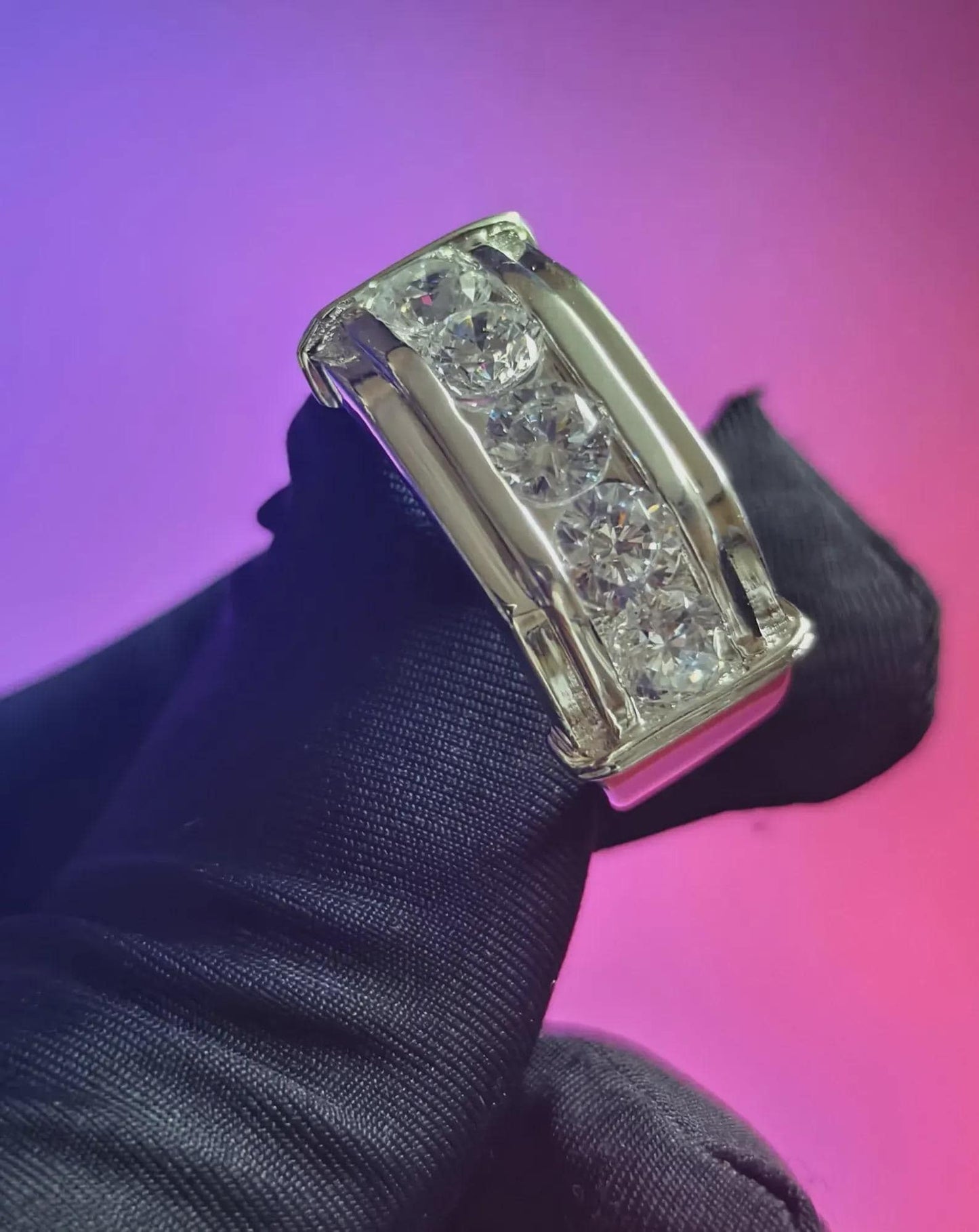 2Ct Moissanite Anniversary Band Ring Round Cut 14K White Gold Plated 925 Silver, Engagement Band Ring, For Wedding Ring