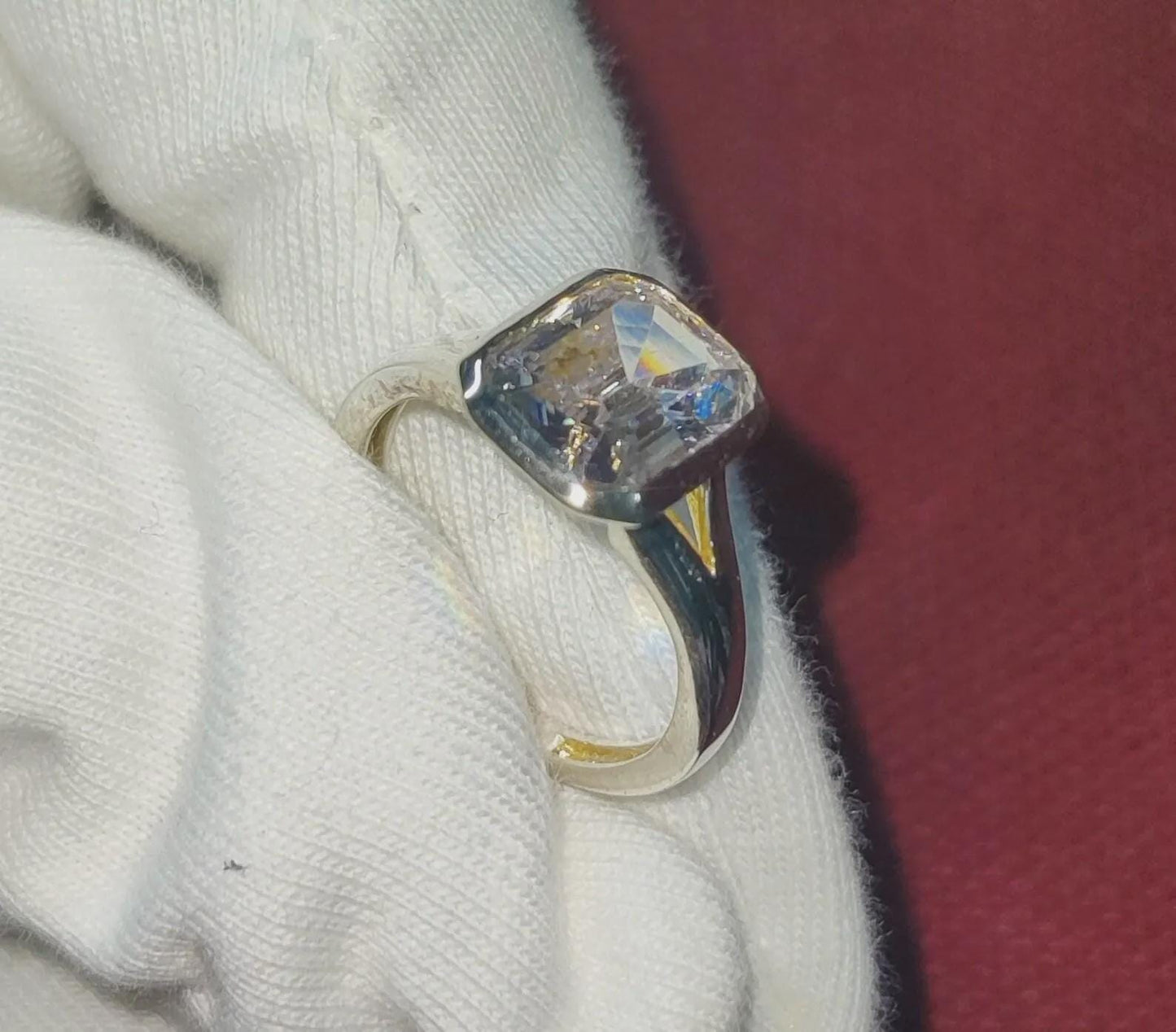 2Ct Diamond Emerald Cut Simulated Diamond Solitaire Prong Engagement Anniversary Wedding Ring 14K White Gold Finish Gift 925 Sterling Silver