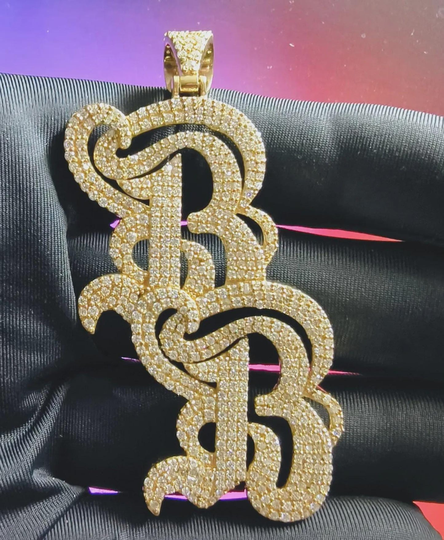 2Ct Custom Letter Round Cut Simulated Diamond Pendant 14K Yellow Gold Plated 925 Sterling Silver Custom Any Letter Pendant ,Hip Hop Pendant