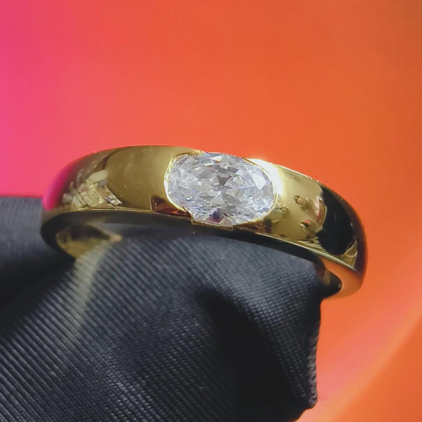 2Ct Round Cut Simulated White Diamond Wedding Engagement Anniversary Ring 14k Yellow Gold Plated- 925 Silver, Gift for Her