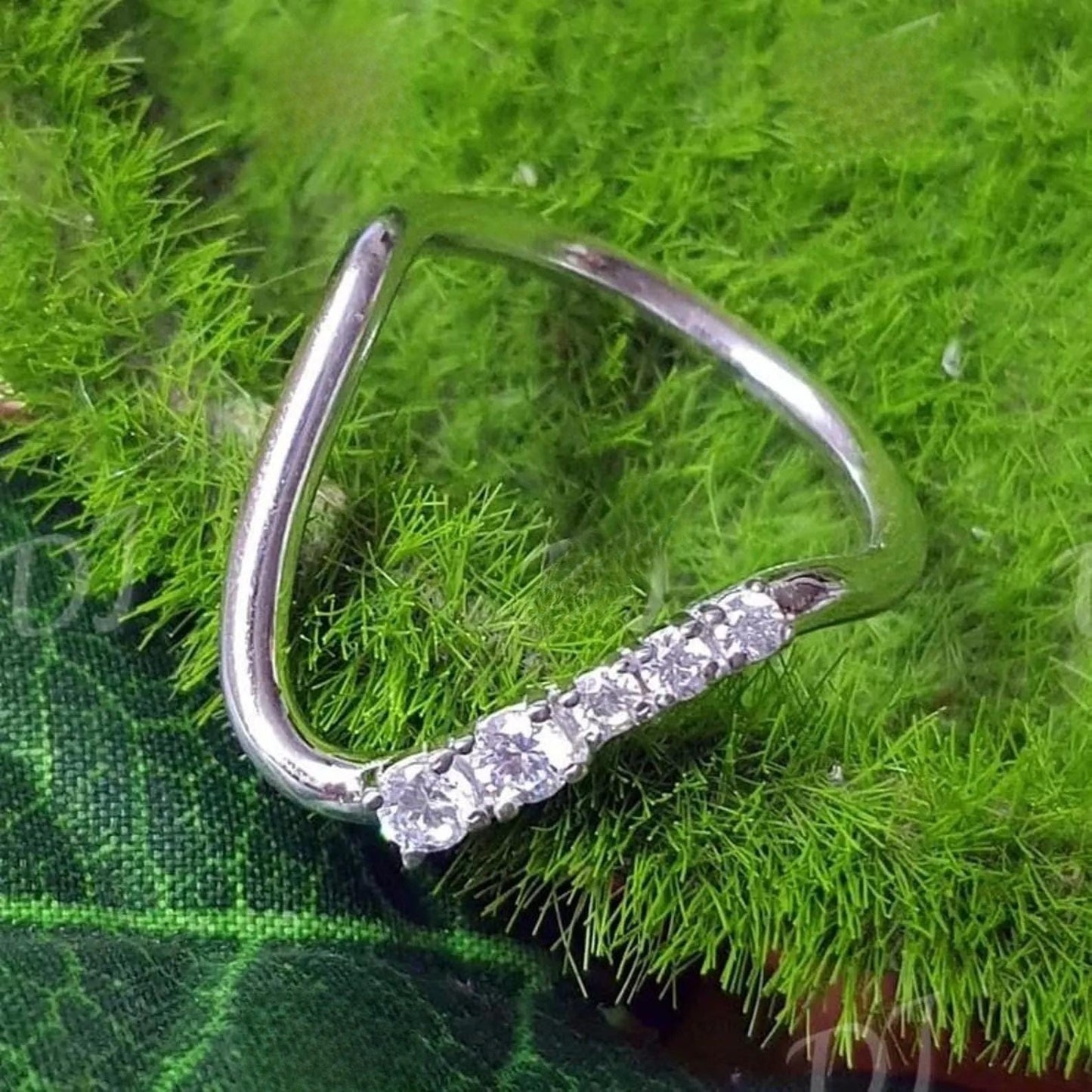 1.50Ct Round Cut Simulated Diamond Wedding Engagement Five Stone Band Women's Engagement Ring 14K White Gold Plated 925 Silver