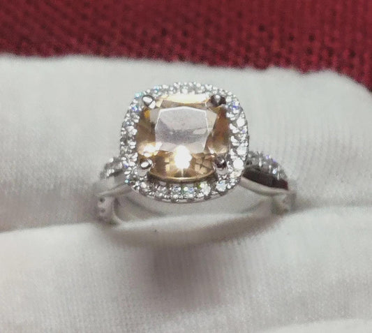 2Ct Morganite Cushion Cut Lab-Created Morganite Engagement Anniversary Ring Halo 14K White Gold Finish 925 Sterling Silver For Birthday Ring