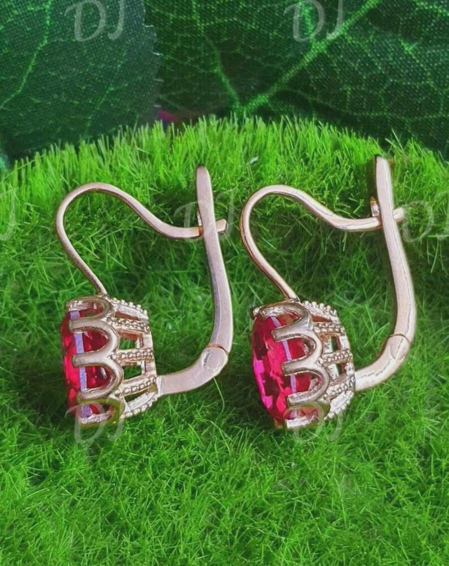 2Ct Ruby Hoop Earrings Oval Cut Simulated Red Ruby Diamond Hoop Earring 14k Yellow Gold Plated, Fancy Hoop Earrings, Gift for Birthday