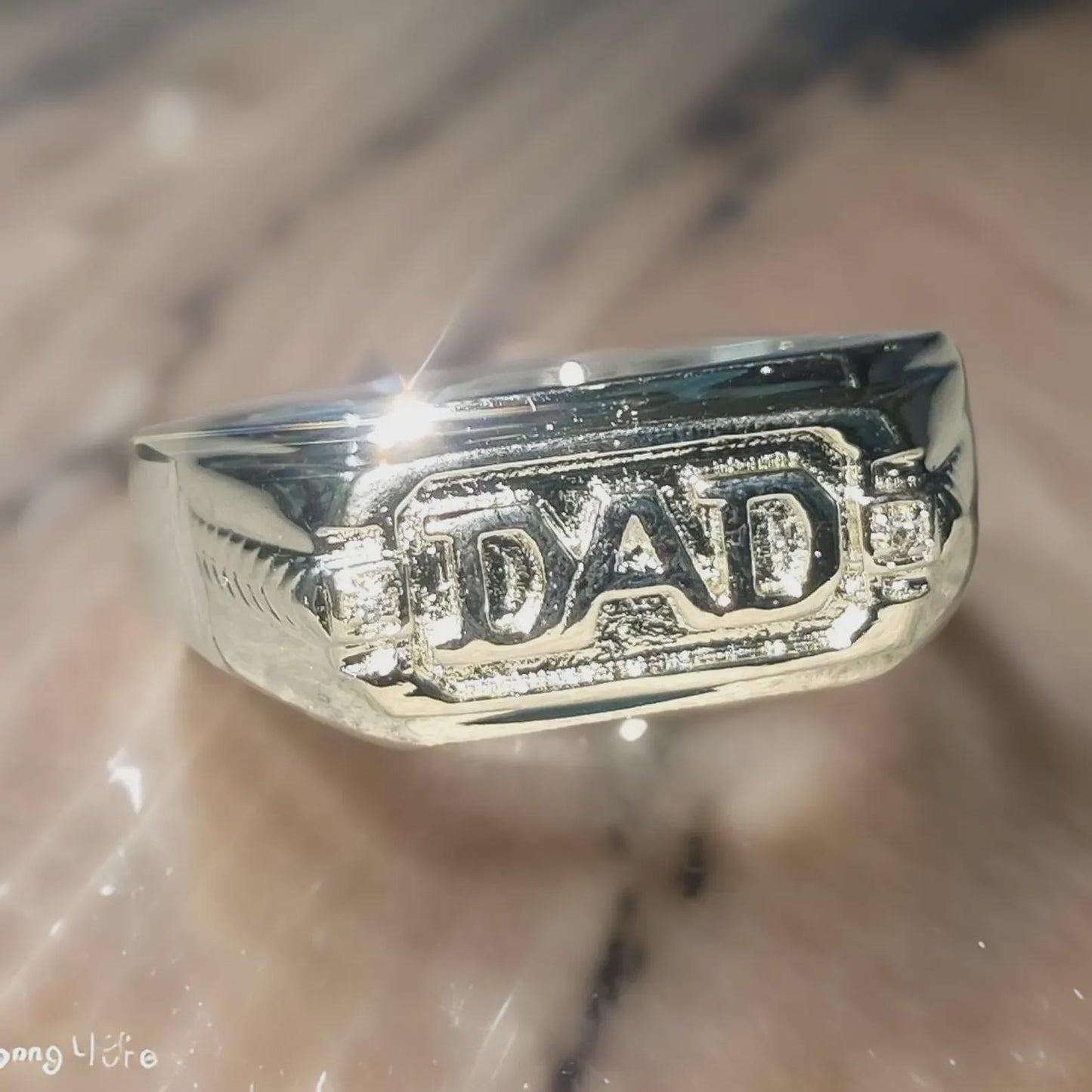 Customized Any Personalization Name Ring 14K White Gold Finish 925 Sterling Silver Anniversary Ring, Gift For Birthday, DAD Name Ring