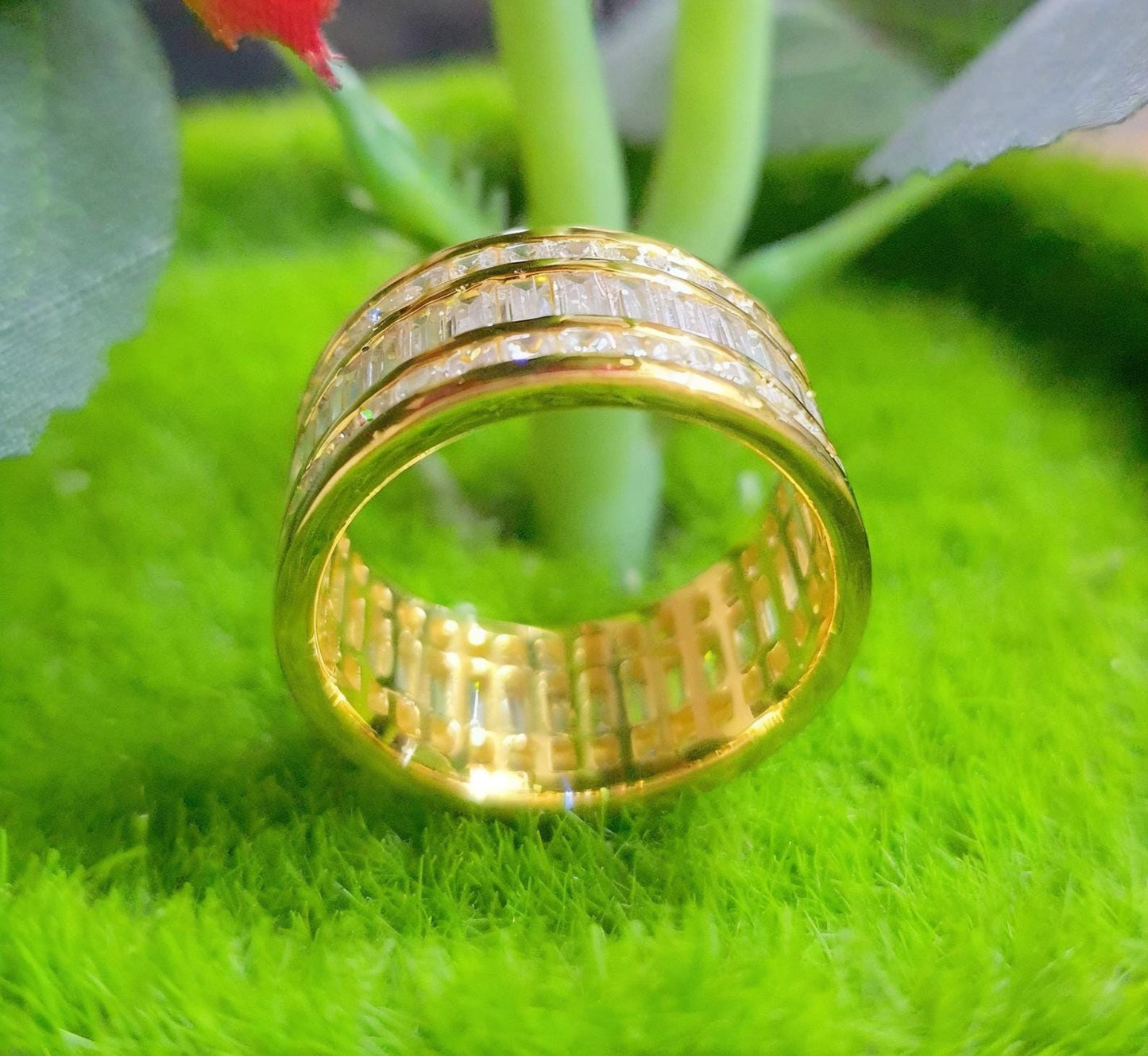 2Ct Baguette Brilliant Cut Diamond Women's Engagement Anniversary Wedding Band Ring 14K Yellow Gold Finish, Birthday Gift, Ring For Her