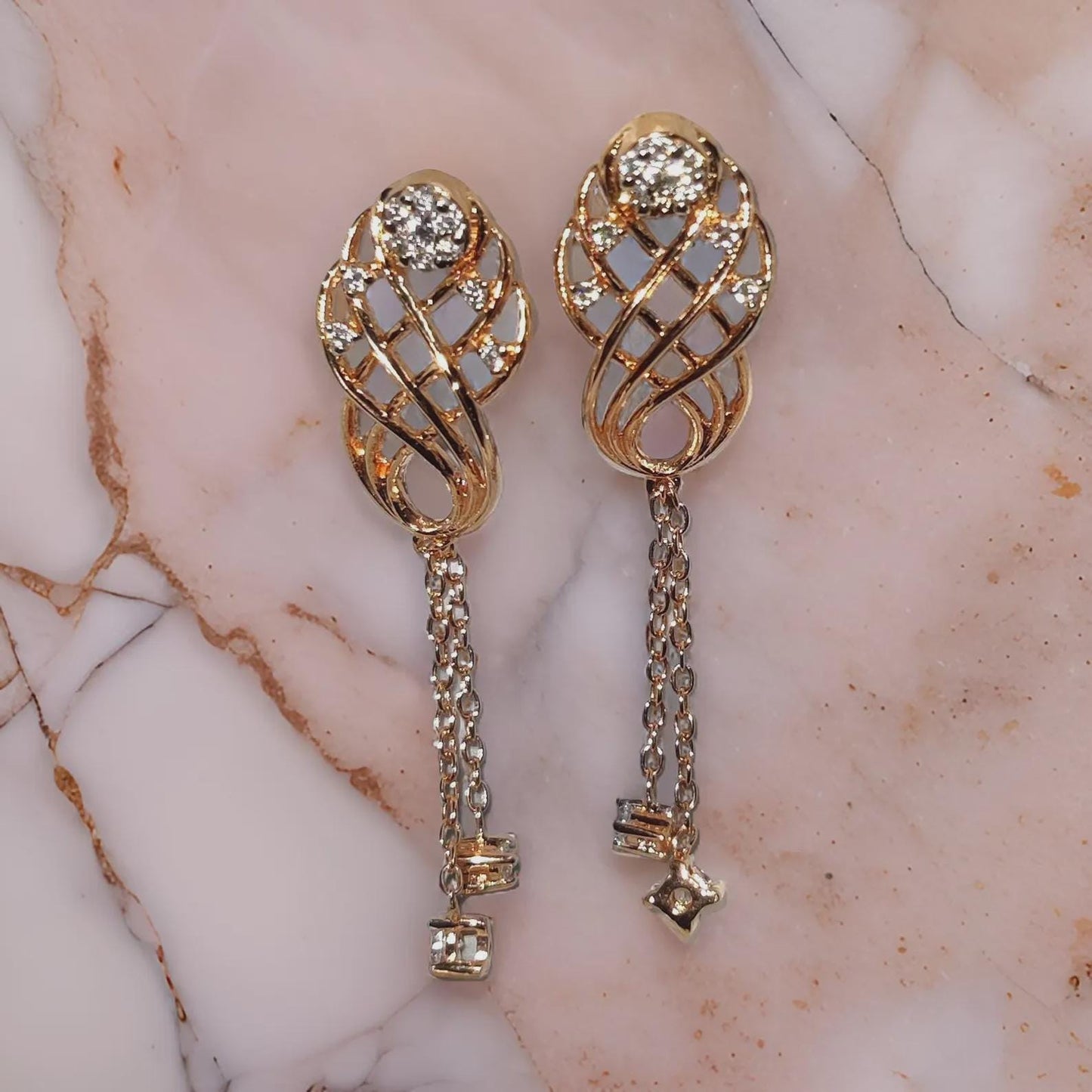 1.50Ct Round Cut Simulated Diamond Drop Dangle Women's Earrings 14K Rose Gold Plated 925 Sterling Silver, Gift For Birthday Wear