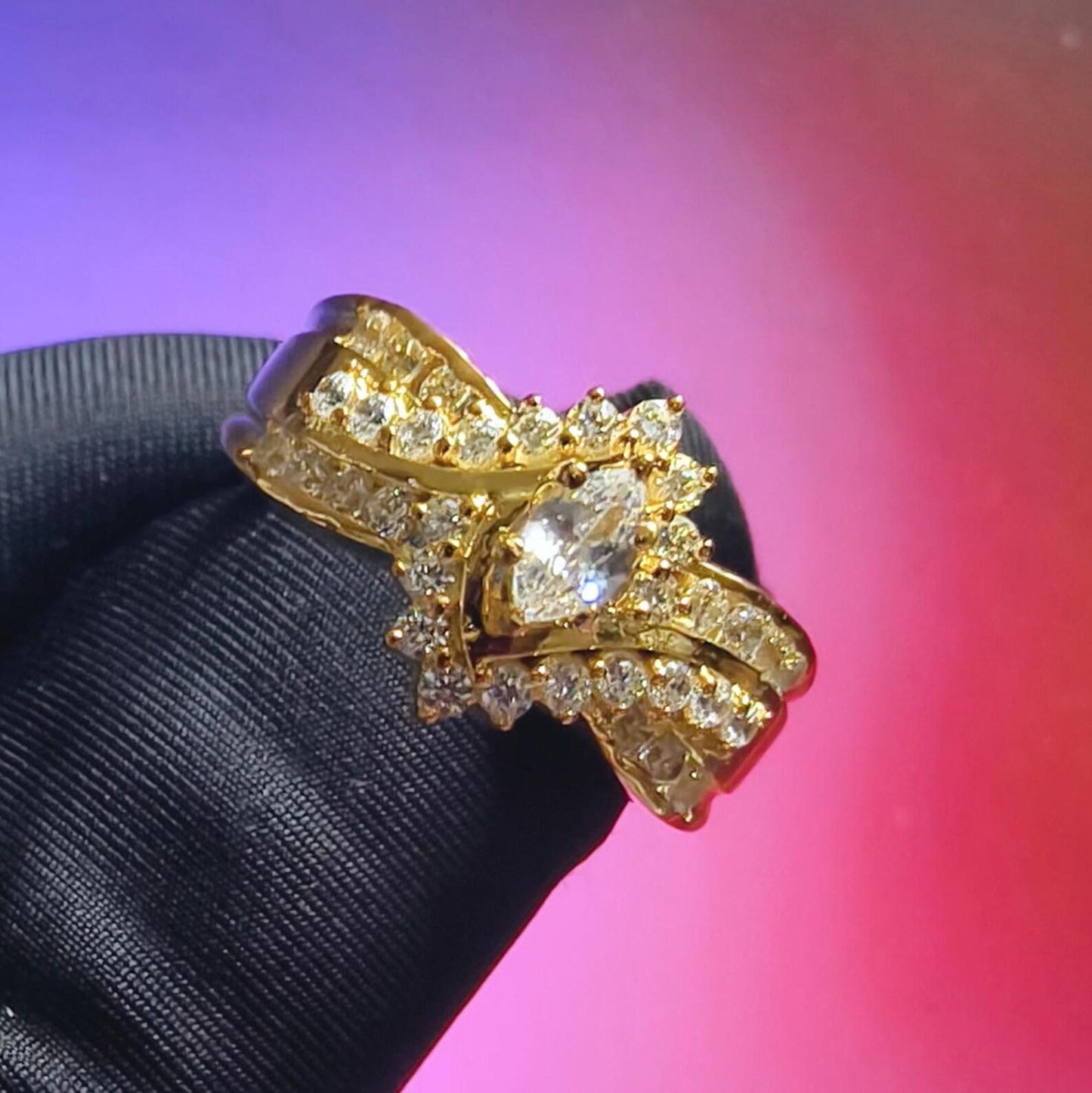 2Ct Marquise Cut Simulated White Diamond Wedding Engagement Anniversary Ring 14k Yellow Gold Plated- 925 Silver, Gift