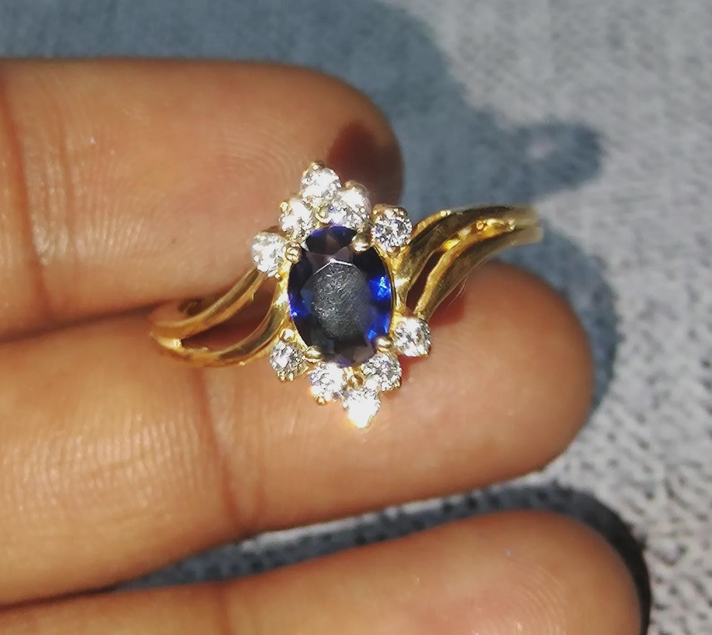 1Ct Oval Cut Blue Sapphire Diamond Solitaire 14K Yellow Gold Finish Engagement Wedding Anniversary Ring, Birthday Gift, Ring For Her