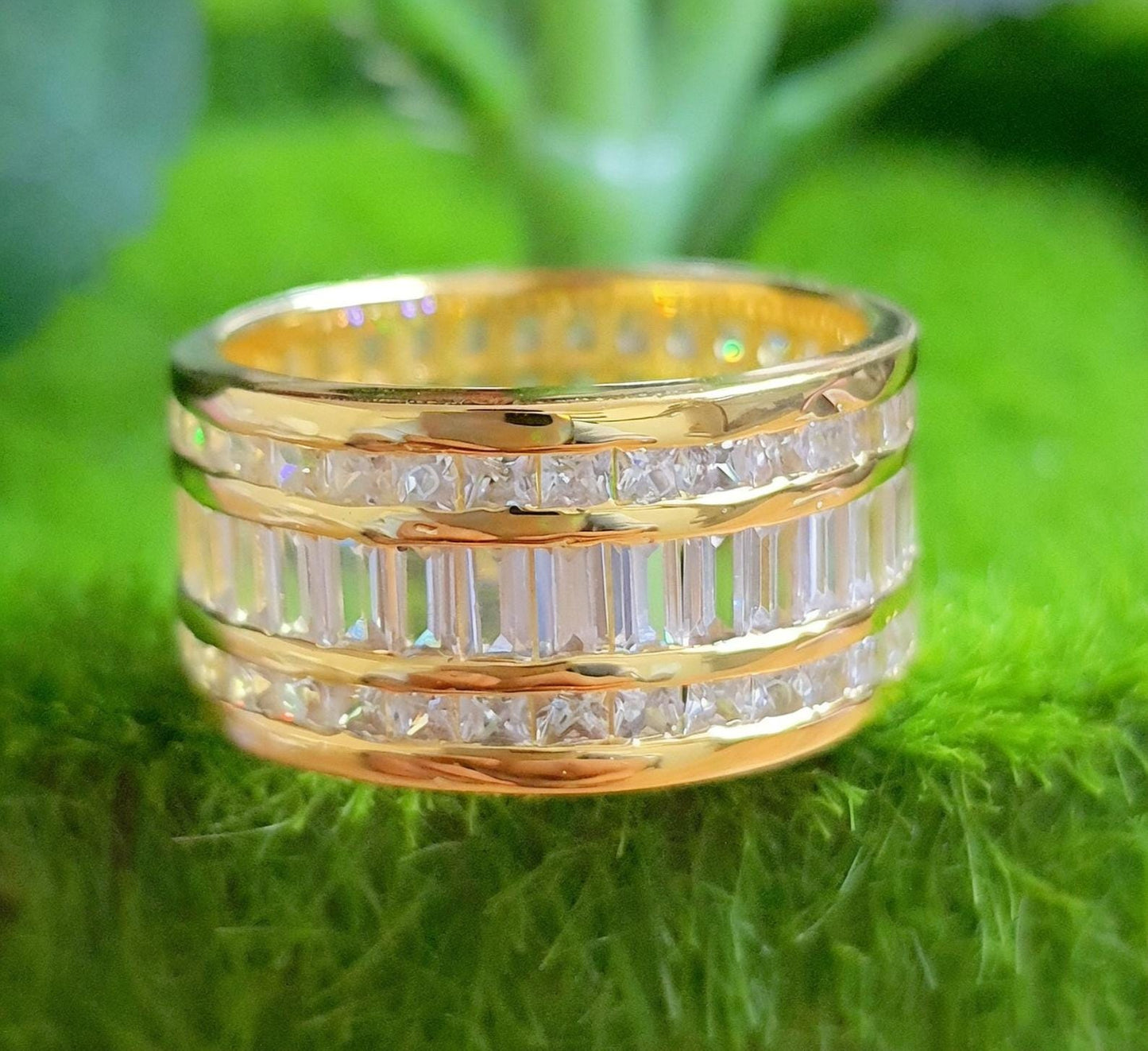 2Ct Baguette Brilliant Cut Diamond Women's Engagement Anniversary Wedding Band Ring 14K Yellow Gold Finish, Birthday Gift, Ring For Her