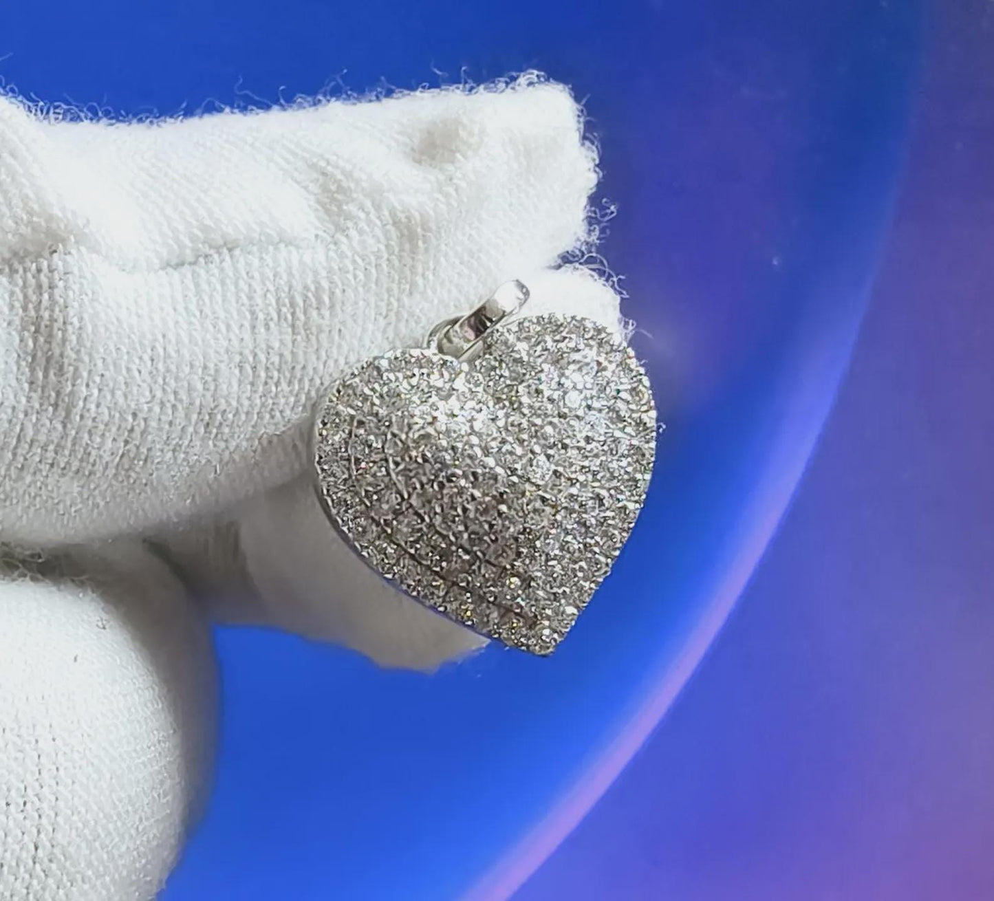 Round Cut Simulated White Diamond Women's Heart Shape Pendant 14K White Gold Plated Pendant Wedding Anniversary Valentines Gift For Her