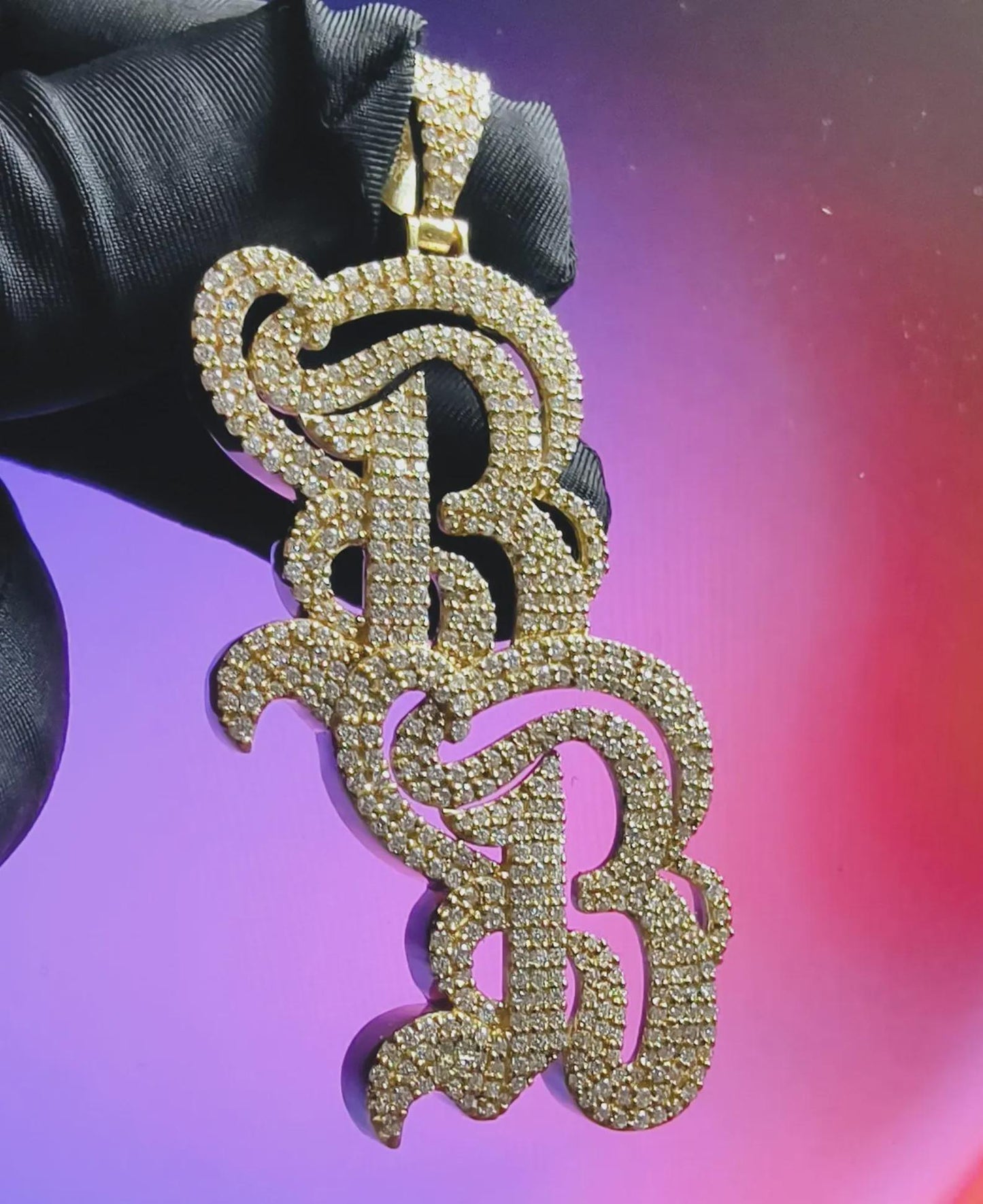 2Ct Custom Letter Round Cut Simulated Diamond Pendant 14K Yellow Gold Plated 925 Sterling Silver Custom Any Letter Pendant ,Hip Hop Pendant