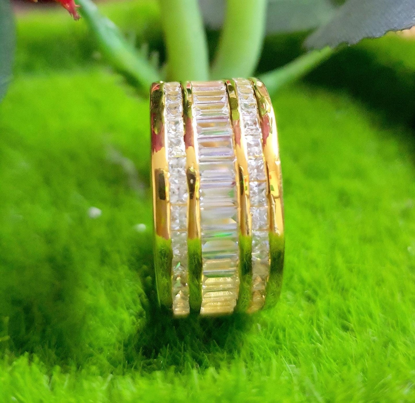 2Ct Baguette Brilliant Cut Diamond Women's Engagement Anniversary Wedding Band Ring 14K Yellow Gold Finish, Birthday Gift, Ring For Her