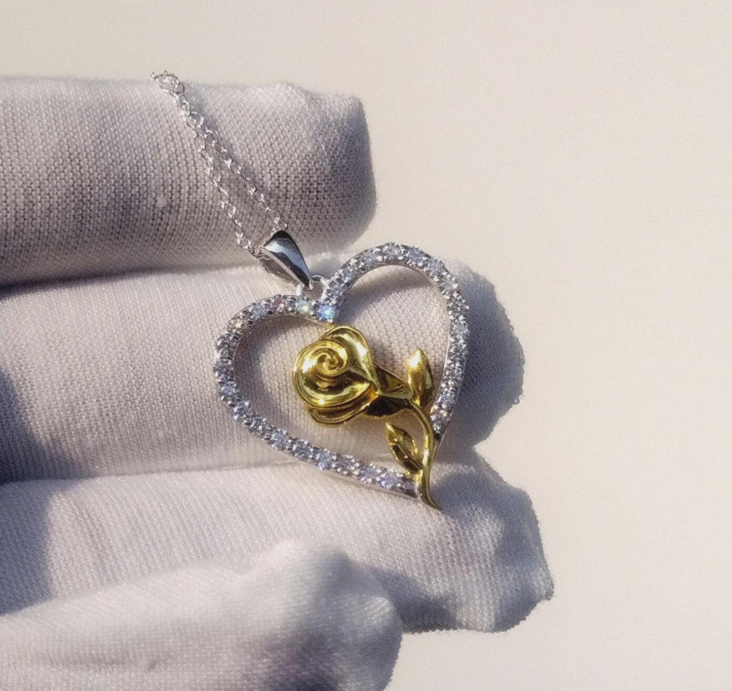 1.50Ct Round Cut Lab-Created Diamond Heart Pendant 14K White Gold Plated Heart Shape Pendant Heart Women's Necklace Pendant