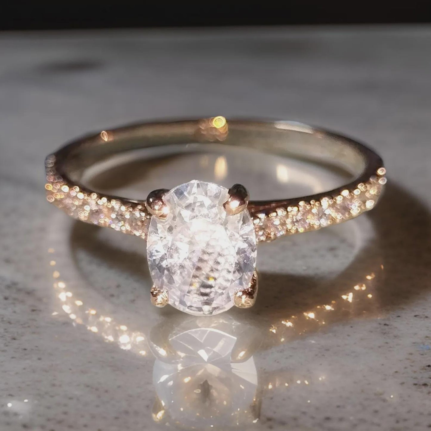 2Ct Diamond Oval Cut Wedding Halo Ring Simulated Diamond Ring 14K Rose Gold Finish 925 Sterling Silver Engagement Ring Anniversary Ring