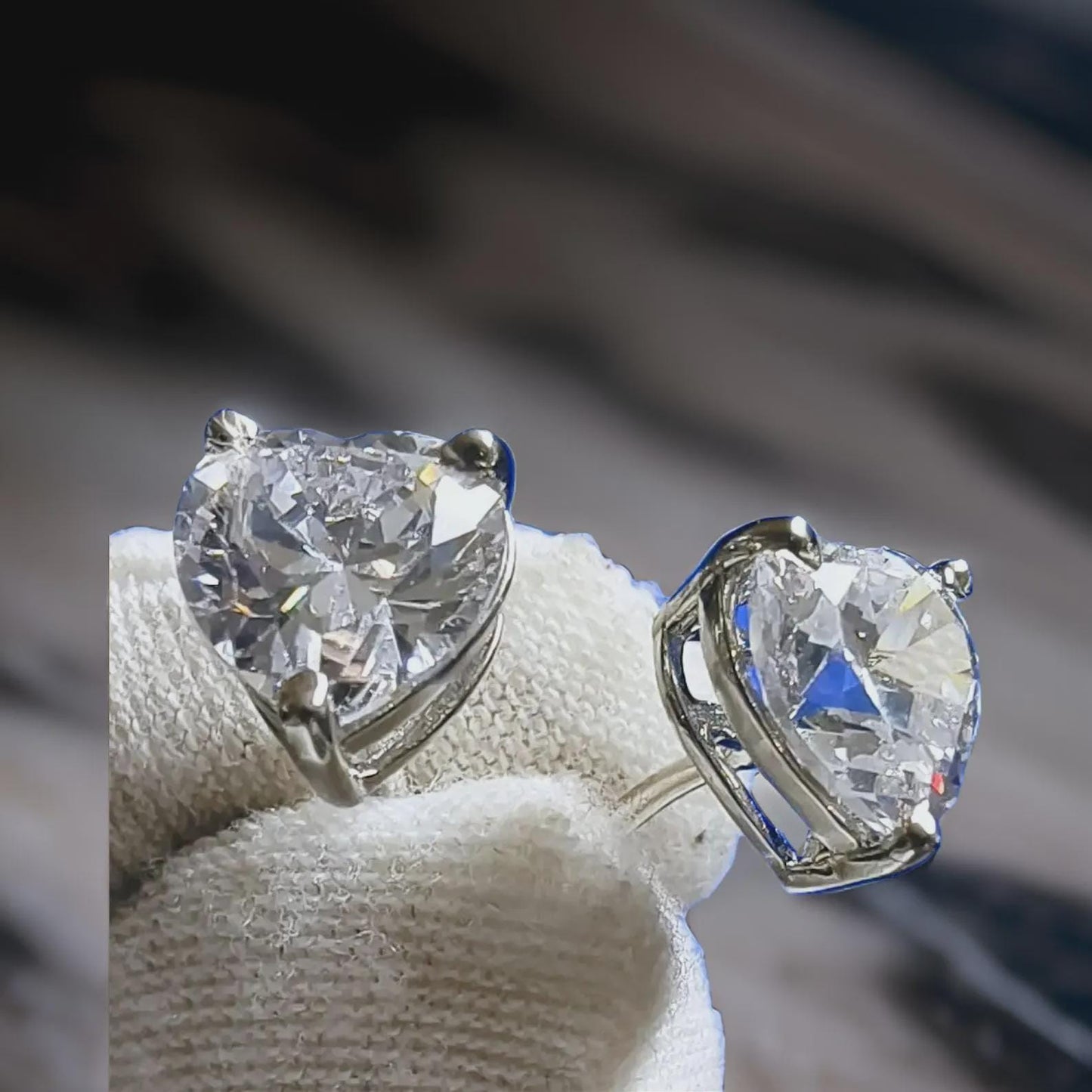 4Ct Heart Cut Moissanite Solitaire Stud Earrings 14K White Gold Finish 925 Silver Stud Earrings. Women Earrings, Gift for Her