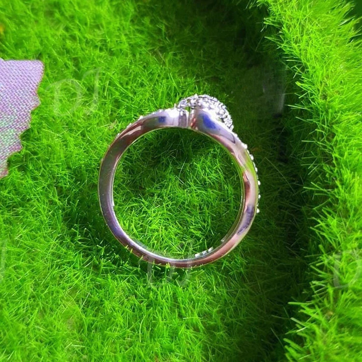 2CT Round Cut VVS1/D Diamond Cat Engagement Wedding Ring Cluster Ring 14K white Gold Plated Cat Tail Elongated Engagement Ring, Gift for her