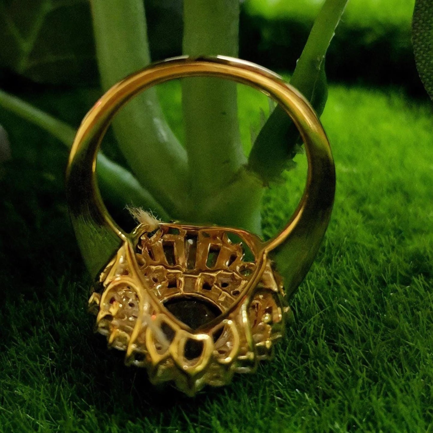 2Ct Pear Cut Emerald & Baugette Diamond Engagement Ring Yellow Gold Finish Halo Engagement Ring For Women Wedding Promise Ring For Her