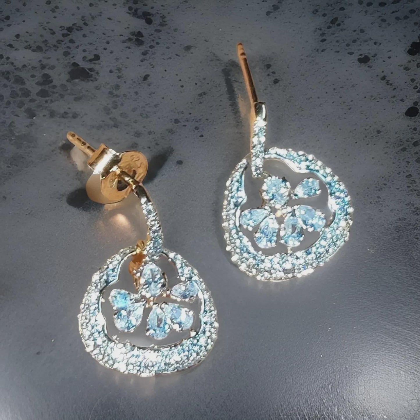 2Ct Round Cut Simulated Diamond Drop Dangle Women's Earrings 14K Rose Gold Plated 925 Sterling Silver, Gift For Birthday