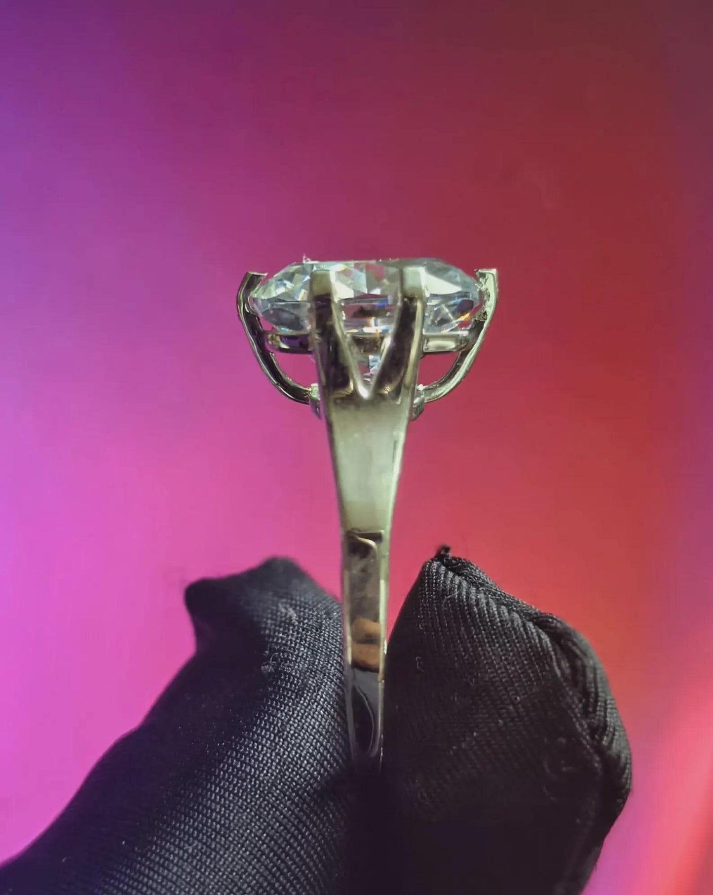 Moissanite Solitaire Prong Setting Ring Lab Created 14K White Gold Plated 925 Sterling Silver, Ring, For Wedding Engagement Anniversary Gift