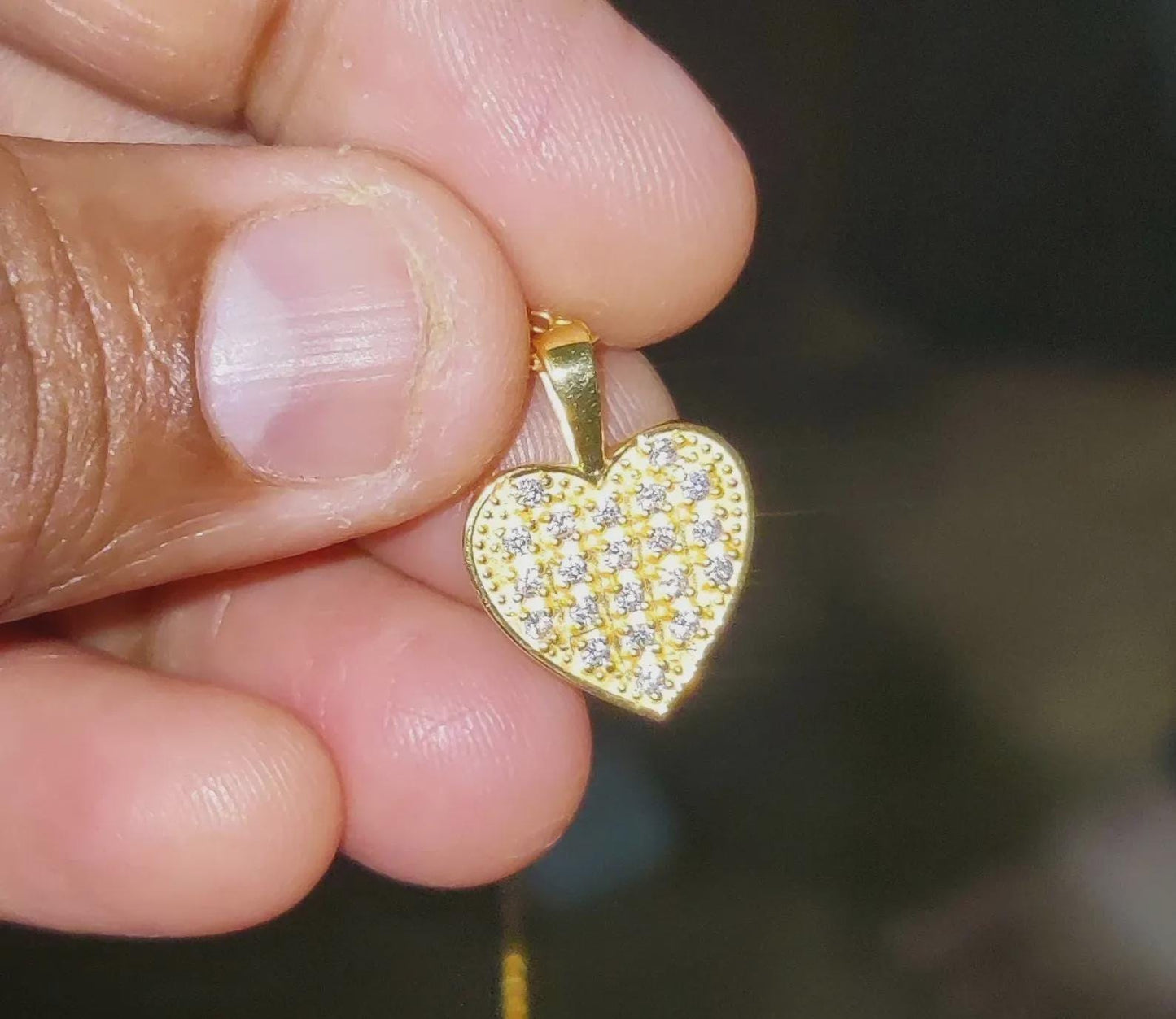 Diamond Heart Pendant Simulated Round Cut Pendant 14K Yellow Gold Plated Love Theme Pendant 925 Sterling Silver For Party Birthday