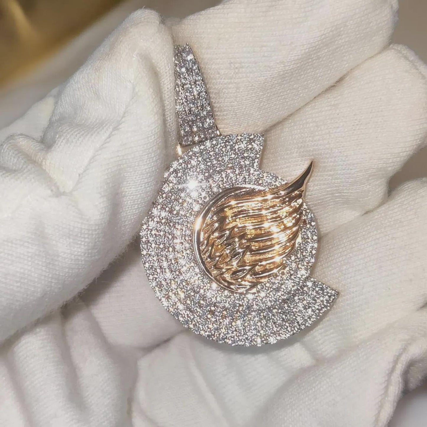 Round Cut Custom Any Name Lab Created Diamond Pendant 14K Two Tone Gold Plated Diamond Unisex Pendant, For Birthday Gift ,Party Wear