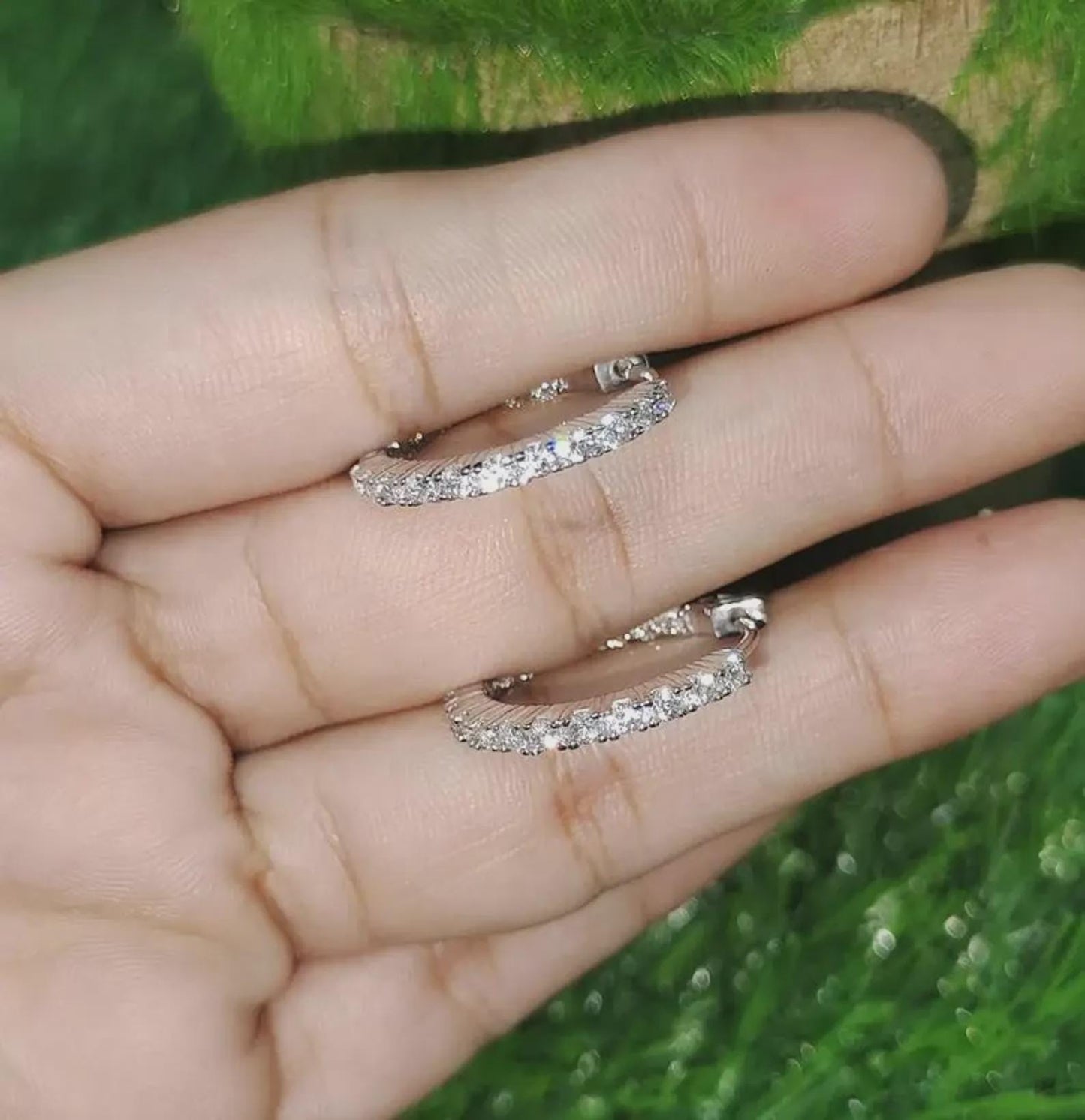 1.50Ct Round Cut Diamond Hoop Earring Simulated 14K White Gold Finish 925 Sterling Silver For Special Occasion, Birthday Gift, Daily Wear