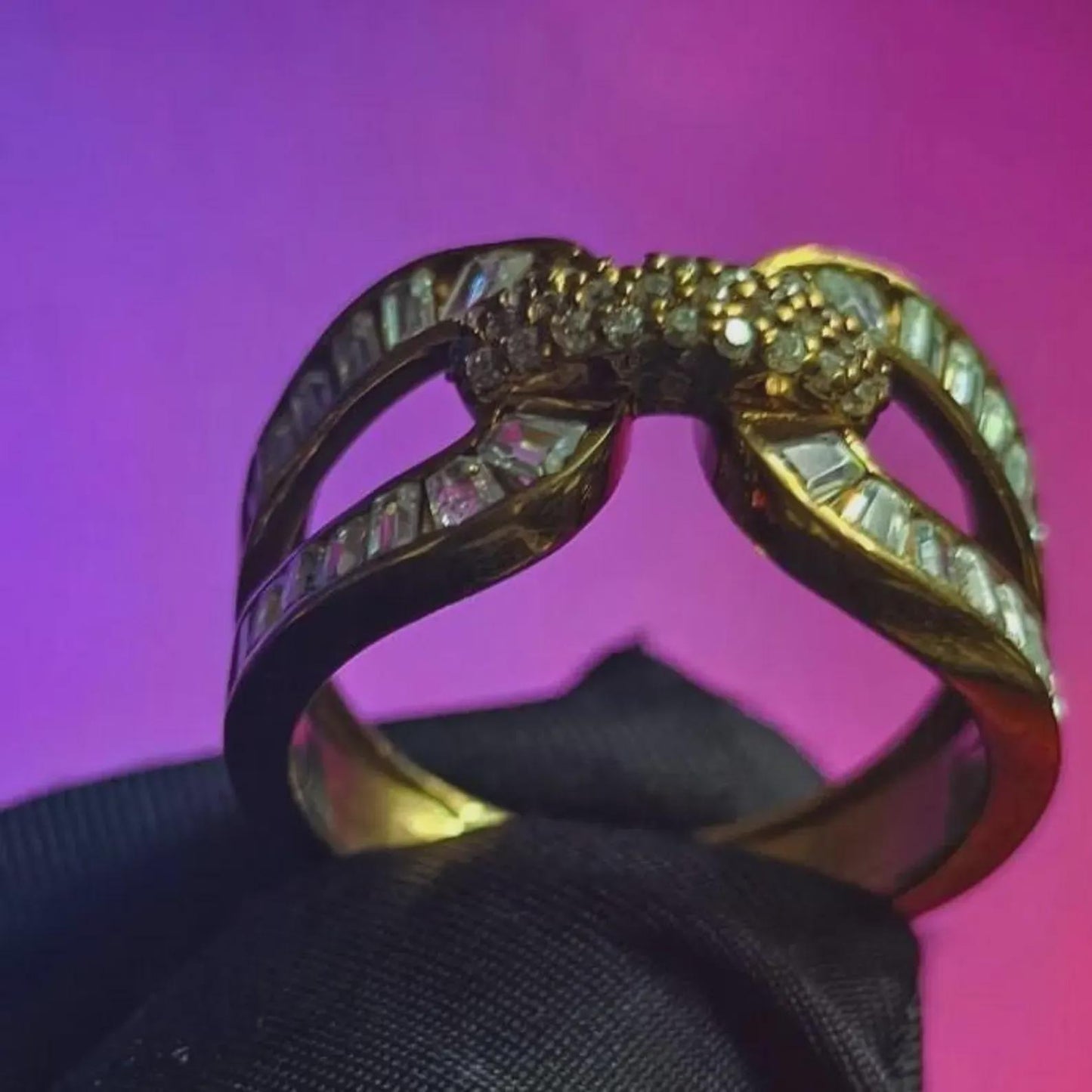 2Ct Diamond Wedding Fancy Ring Baguette Cut Simulated Diamond 14K Yellow Gold Plated 925 Sterling Silver, Anniversary Ring, Engagement Ring