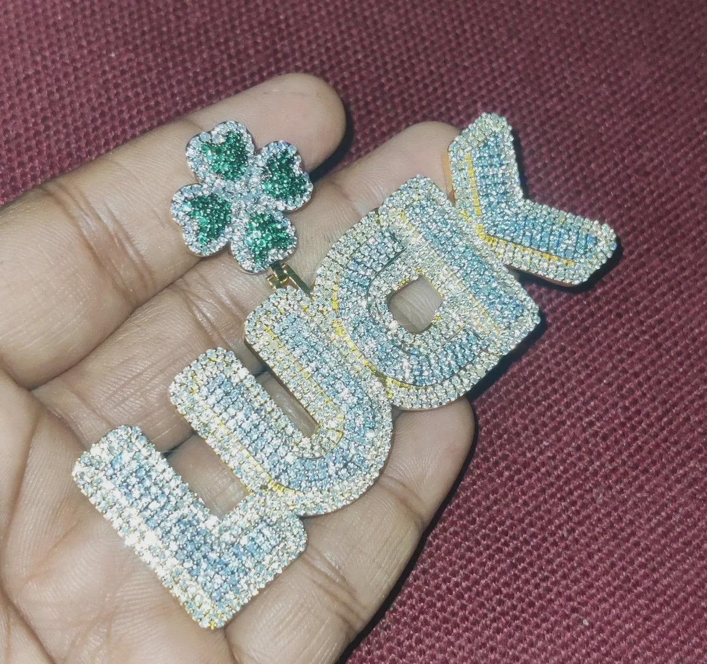 2Ct Diamond Round Simulated Diamond Pendant, Flower Custom Any Letter Diamond Pendant, 925 Sterling Silver, Birthday and Party Pendant Gift