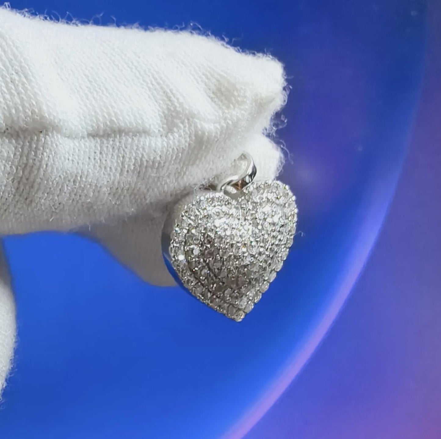 Round Cut Simulated White Diamond Women's Heart Shape Pendant 14K White Gold Plated Pendant Wedding Anniversary Valentines Gift For Her