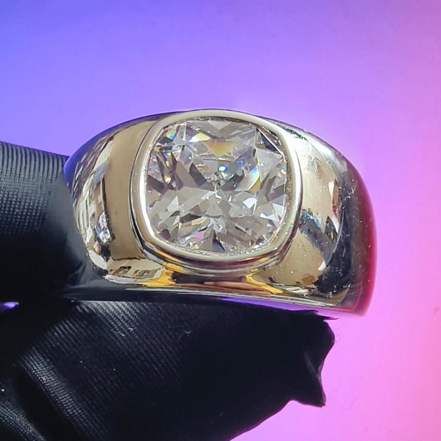 2Ct Round Cut Diamond Wedding Band Simulated Diamond Engagement Ring 14K Yellow Gold Finish Sterling Silver Anniversary Ring Birthday Gift