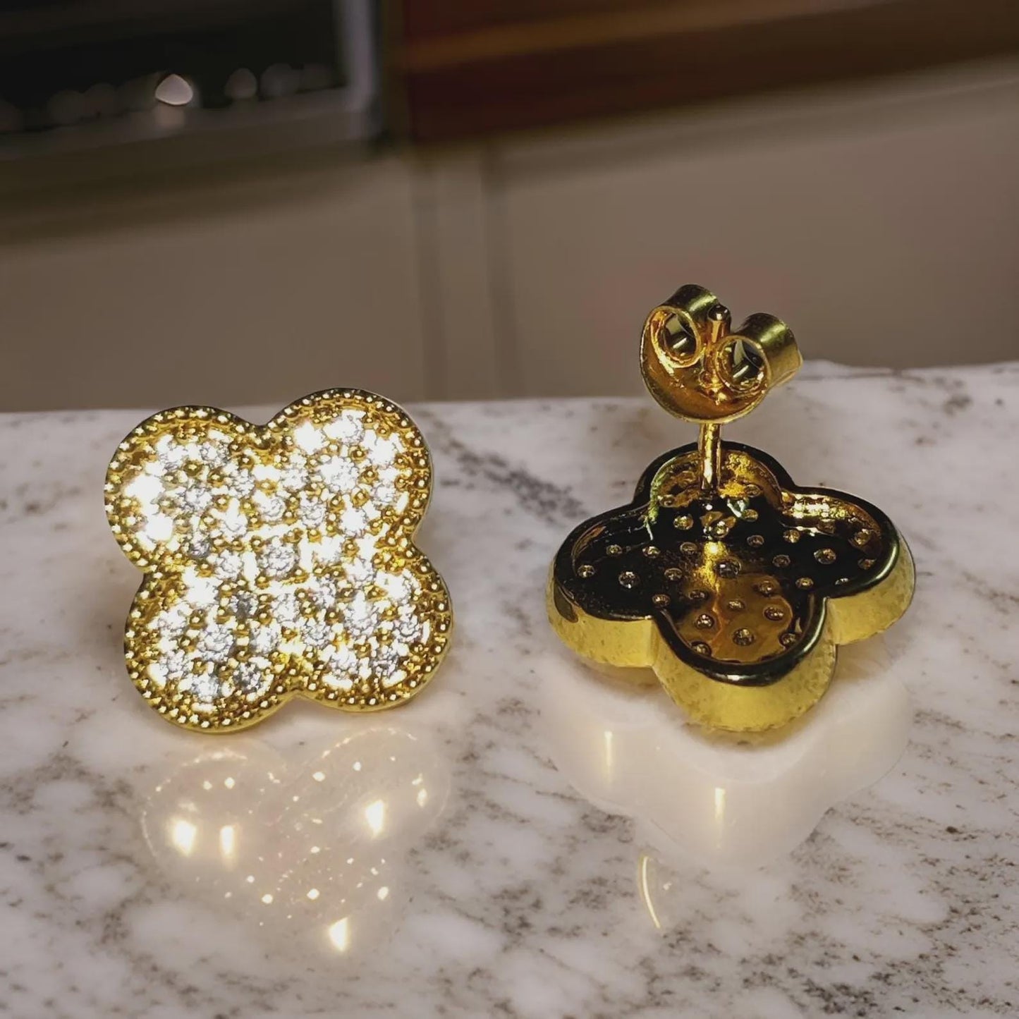 1.50Ct Round Cut Diamond Women's Stud Earrings Cluster Stud Earrings 14K Yellow Gold Finish 925 Silver Stud Earrings Push Back Stud Earrings