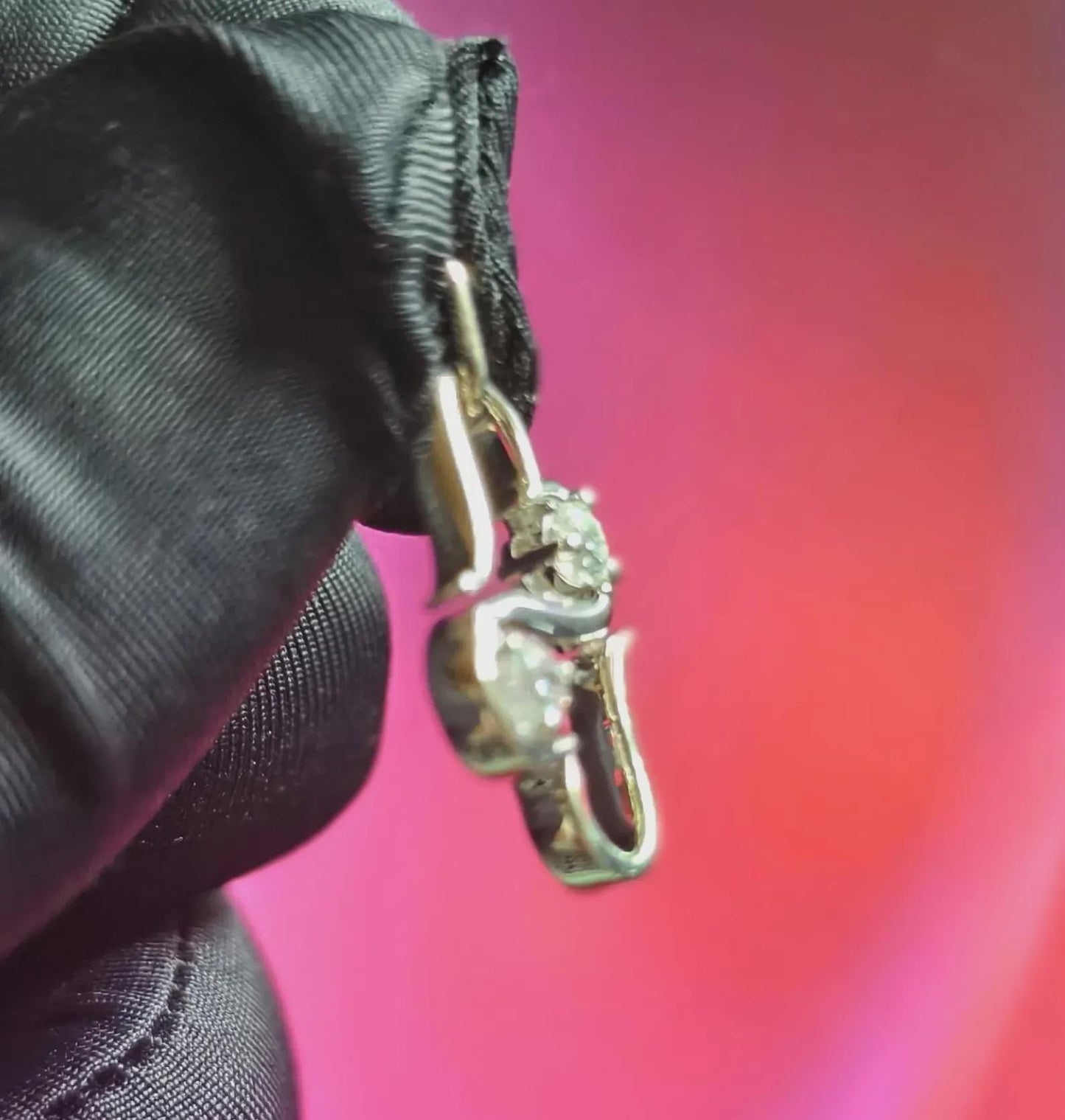 Double Heart Pendant Round Cut Moissanite 14K White Gold Plated 925 Sterling Silver, Solitaire Pendant , Love Pendant