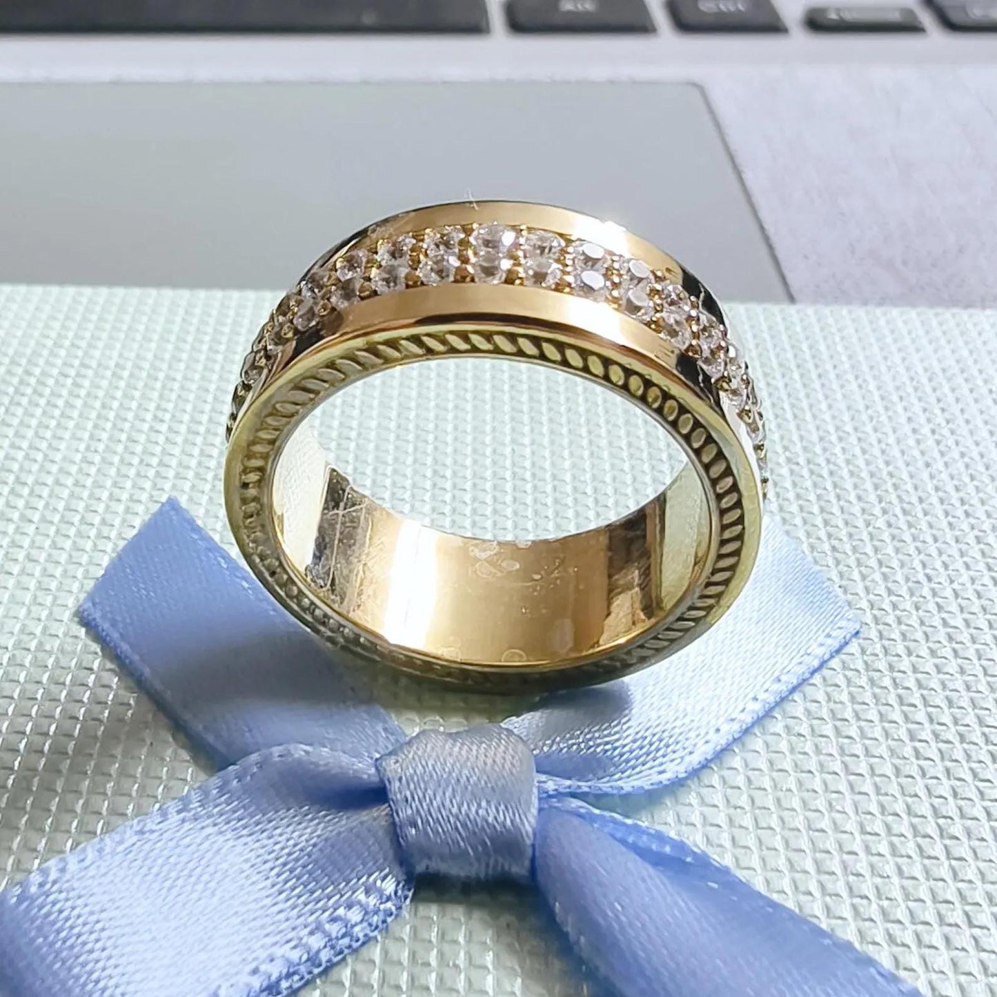 2Ct Round Cut Diamond Full Eternity Band Engagement Ring Prong 14K Yellow Gold Finish 925 Sterling Silver Gift For Wedding Birthday Gift 925