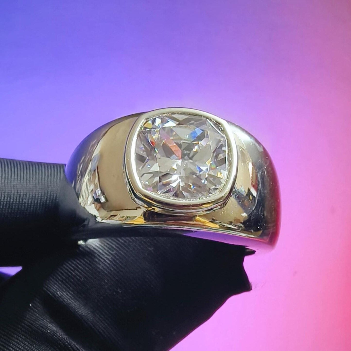 2Ct Round Cut Diamond Wedding Band Simulated Diamond Engagement Ring 14K Yellow Gold Finish Sterling Silver Anniversary Ring Birthday Gift