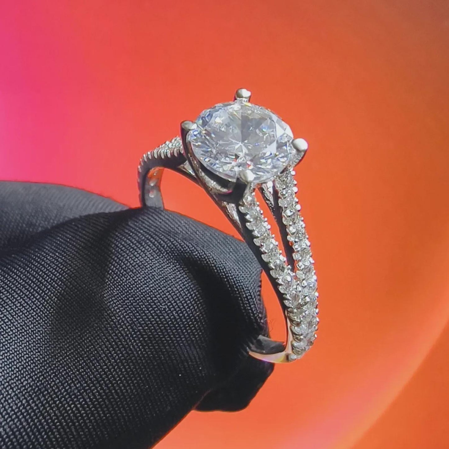 2Ct Round Cut Simulated White Diamond Wedding Engagement Anniversary Ring 14k White Gold Plated- 925 Silver, Gift for Her