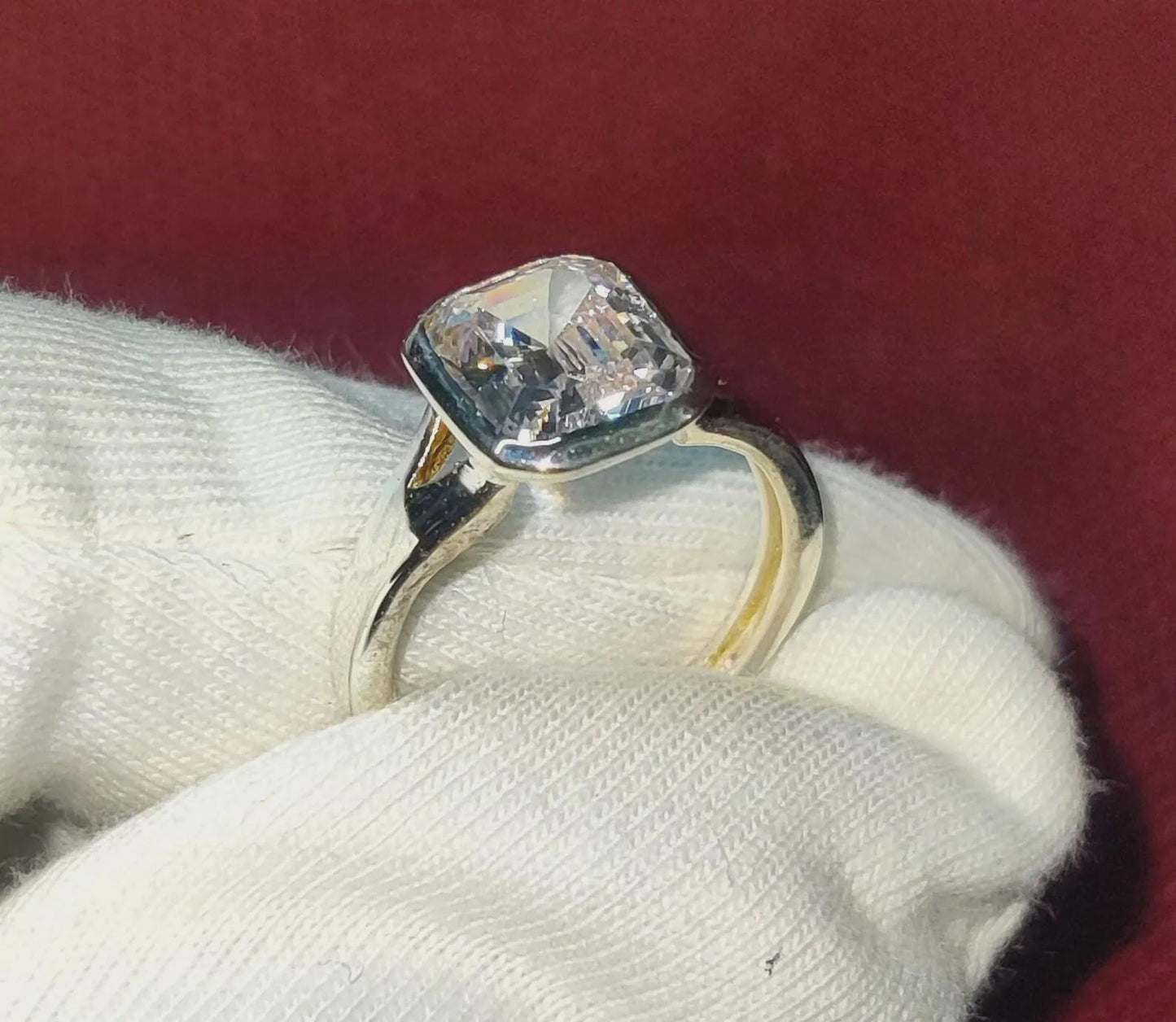 2Ct Diamond Emerald Cut Simulated Diamond Solitaire Prong Engagement Anniversary Wedding Ring 14K White Gold Finish Gift 925 Sterling Silver