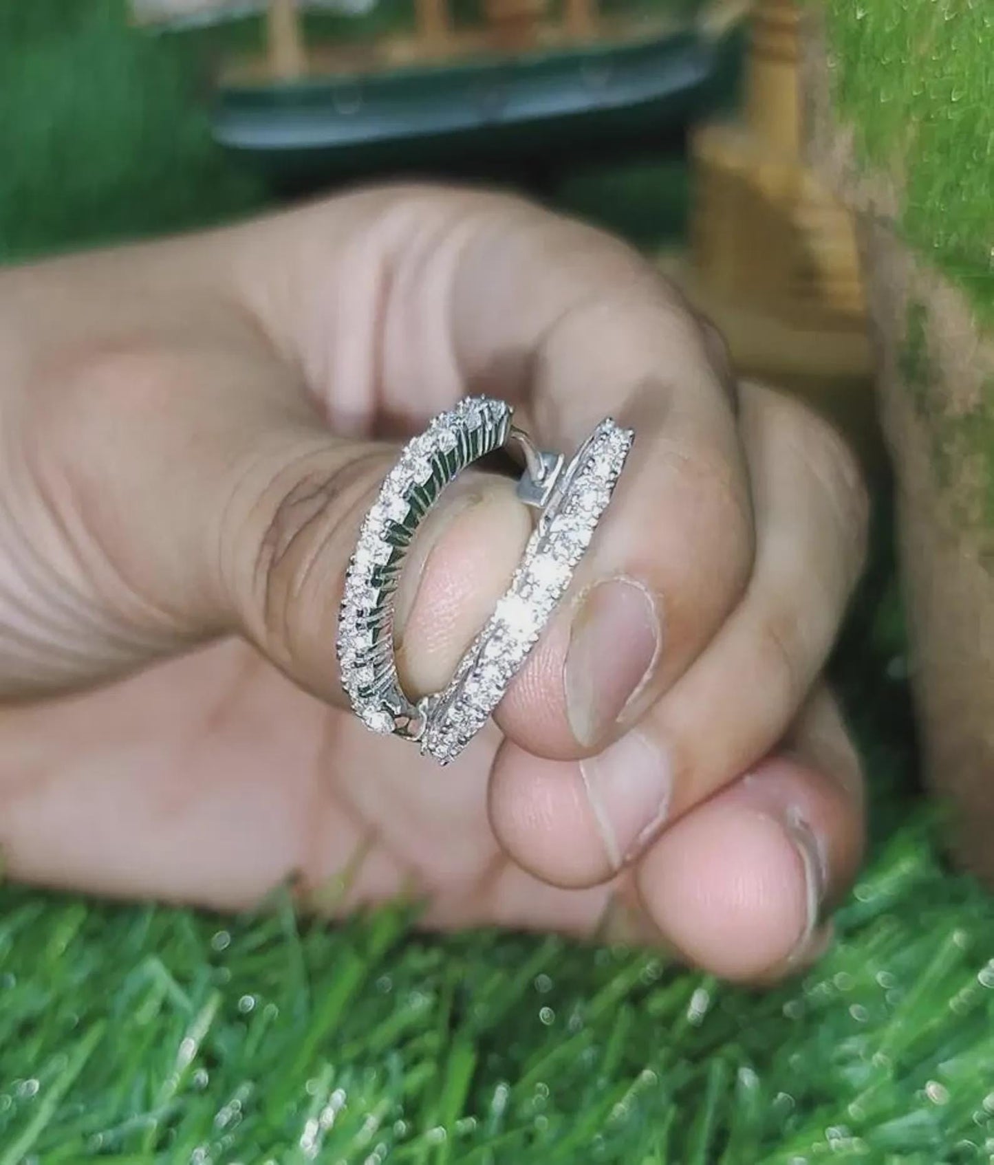 1.50Ct Round Cut Diamond Hoop Earring Simulated 14K White Gold Finish 925 Sterling Silver For Special Occasion, Birthday Gift, Daily Wear