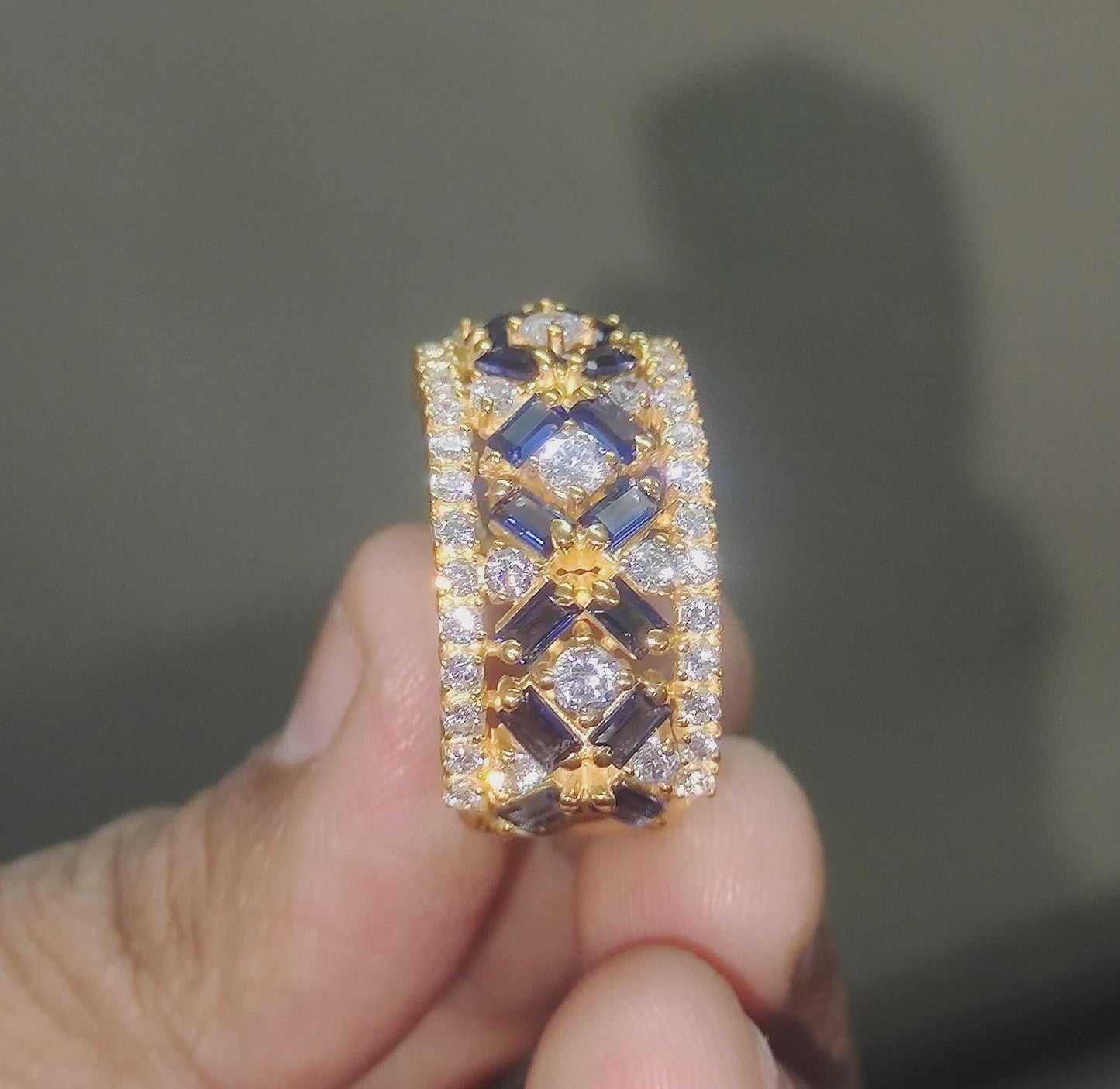 2Ct Baguette Cut Blue Sapphire Engagement Anniversary Wedding Women's Band Ring 14K Yellow Gold Finish Gift For Her ,Birthday Gift,