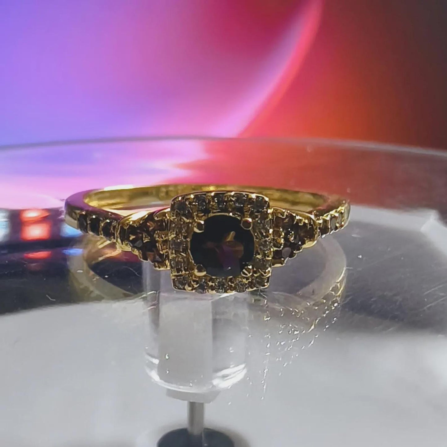 2Ct Round Cut Simulated Chocolate Diamond Halo Engagement Ring 14K Yellow Gold Finish 925 Sterling Silver, Wedding Band, Gift For her