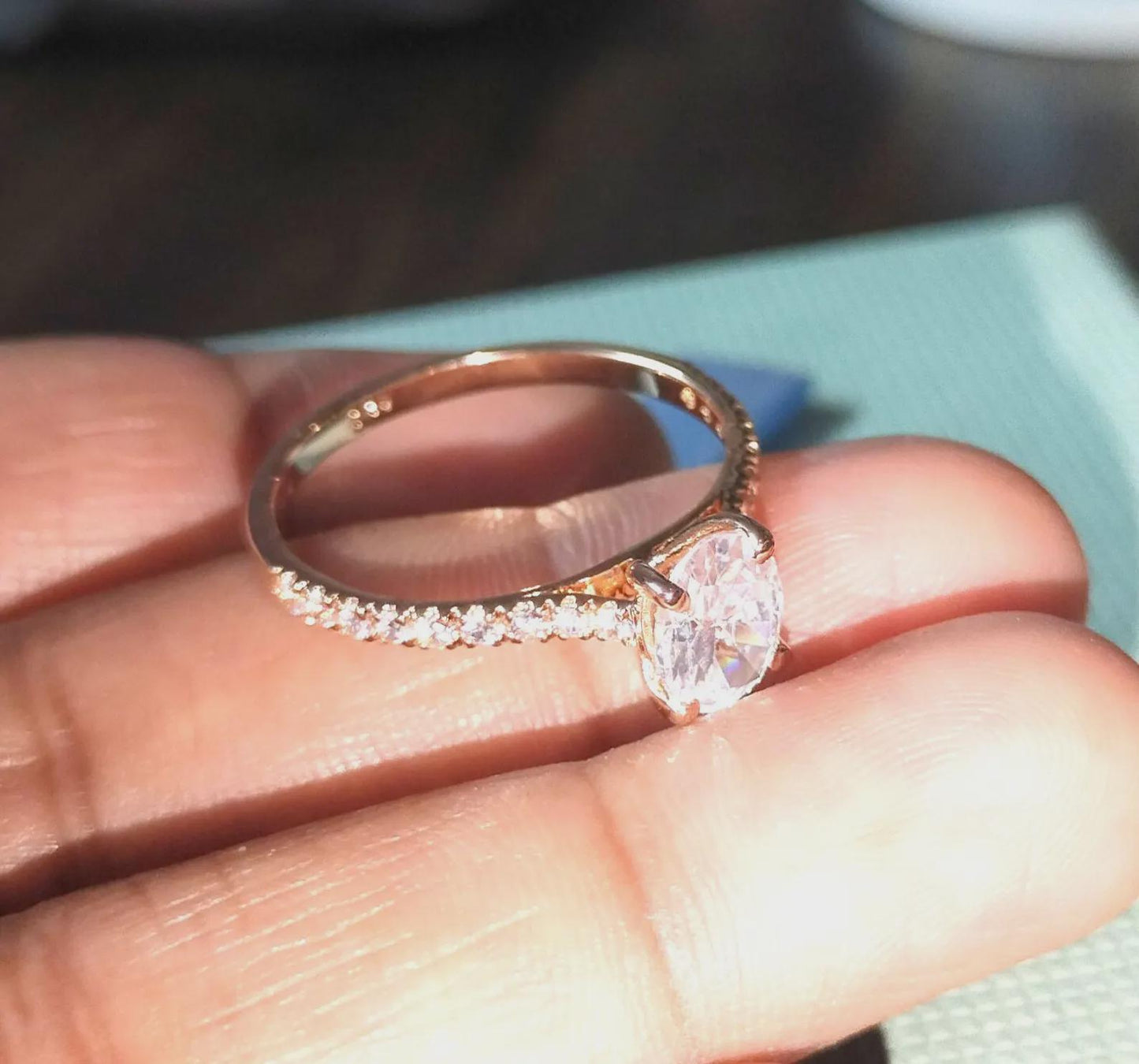 2Ct Diamond Oval Cut Wedding Halo Ring Simulated Diamond Ring 14K Rose Gold Finish 925 Sterling Silver Engagement Ring Anniversary Ring