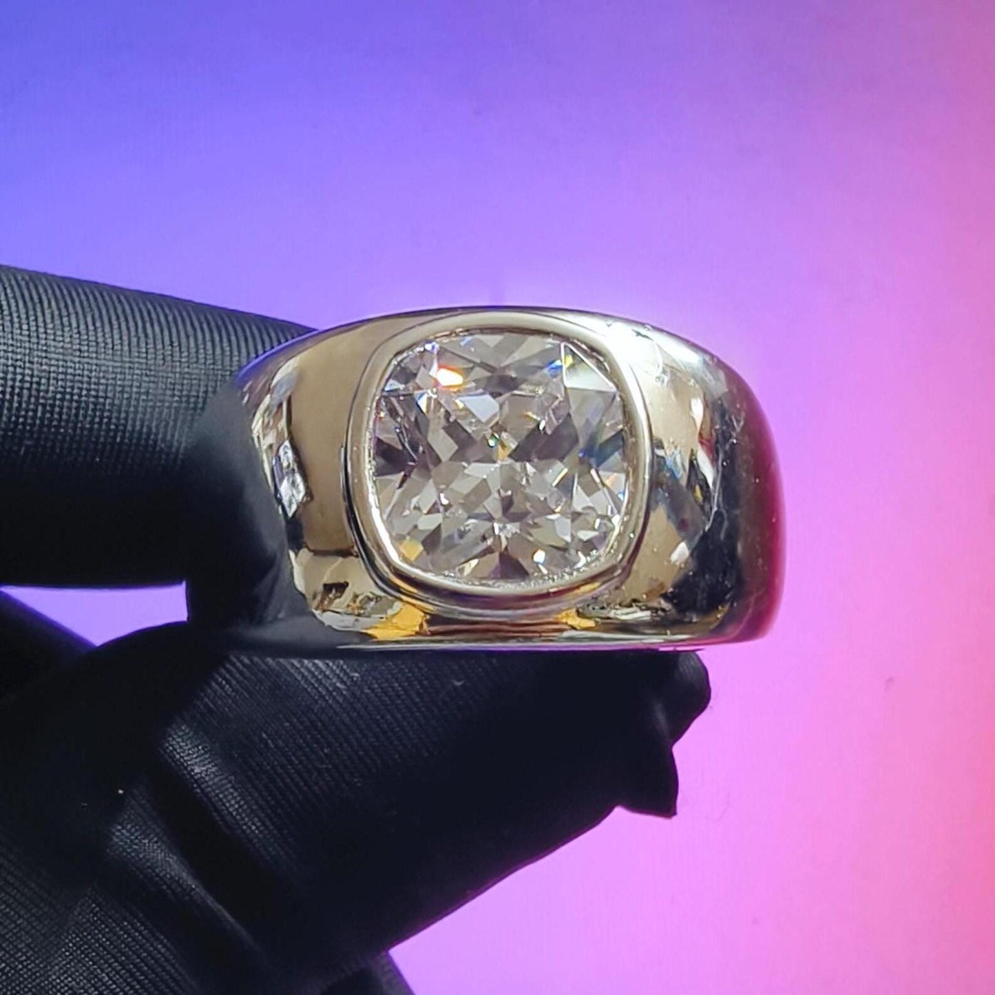 2Ct Round Cut Diamond Wedding Band Simulated Diamond Engagement Ring 14K Yellow Gold Finish Sterling Silver Anniversary Ring Birthday Gift