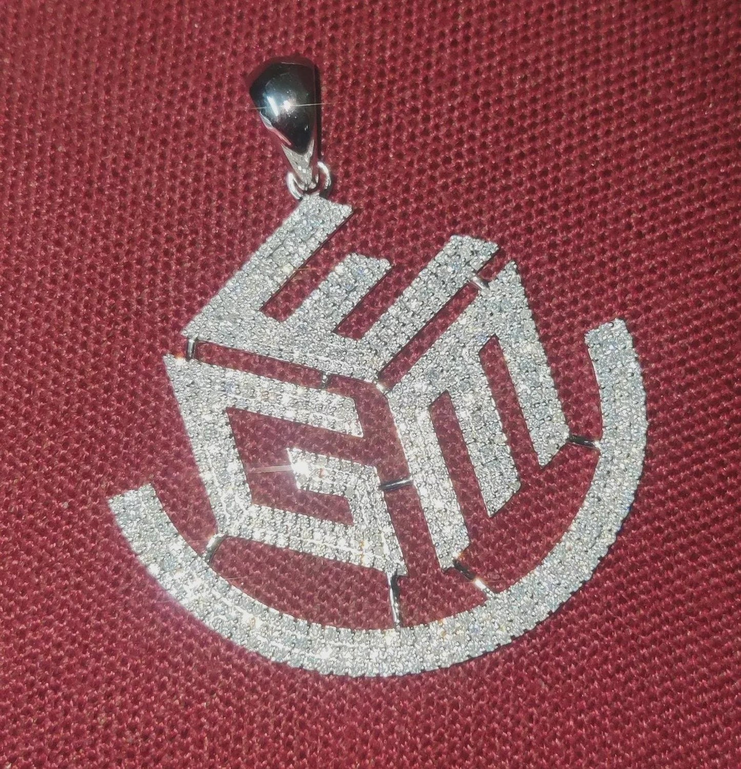 2Ct Diamond Custom Any Letter Round Cut Simulated Diamond Pendant,14K White Gold Plated 925 Sterling Silver For Birthday Gift & Party Wear