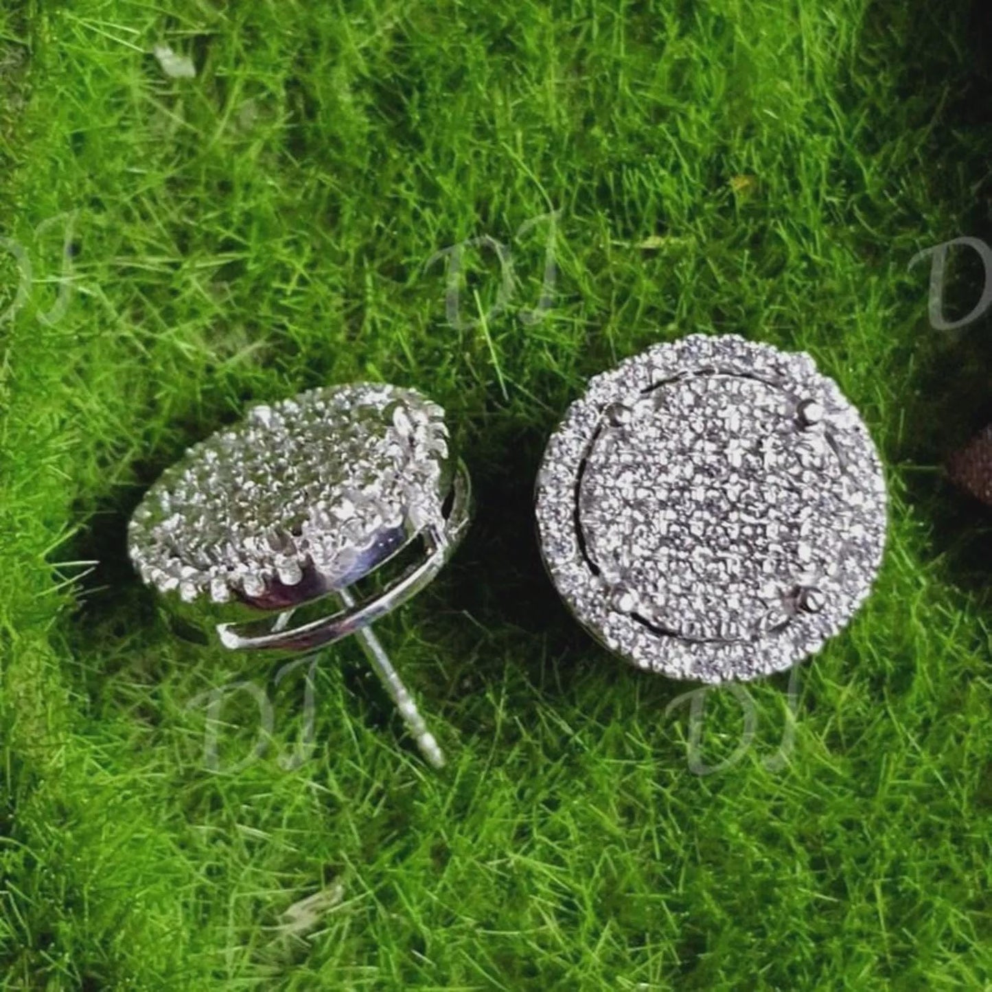 2Ct Round Cut Cluster Stud Earrings Simulated Diamond Earrings 14k White Gold Plated Cluster Earring, Push Back Earring Gift for Party