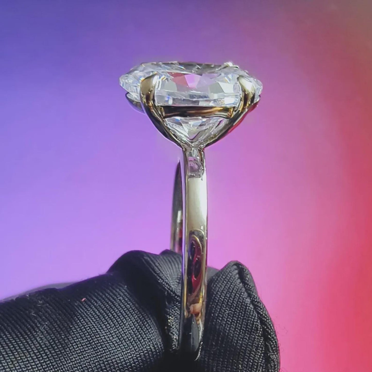 2Ct Diamond Oval Cut Wedding Solitaire Ring Simulated Diamond Ring 14K White Gold Finish 925 Sterling Silver Engagement Anniversary Ring